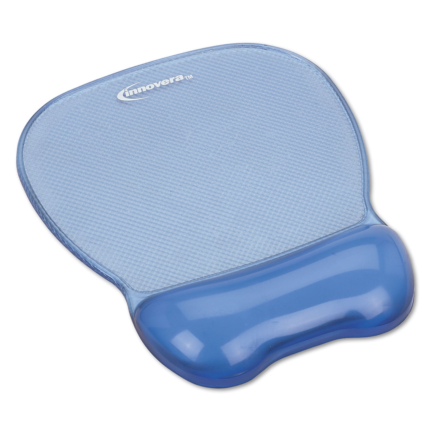 Mouse Pad with Gel Wrist Rest, 8.25 x 9.62, Blue -