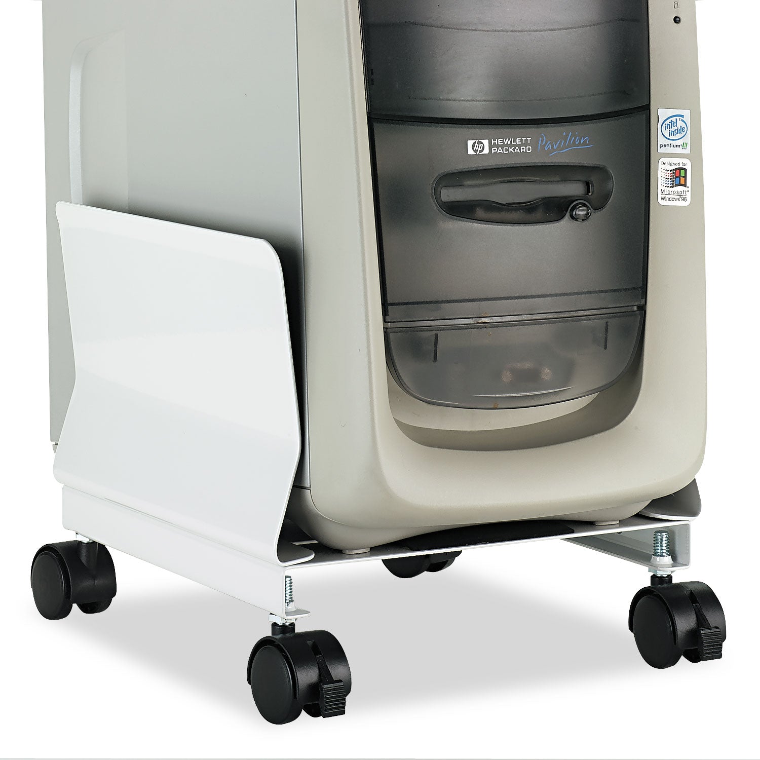 Metal Mobile CPU Stand, 10.25w x 10.63d x 9.75h, Light Gray -