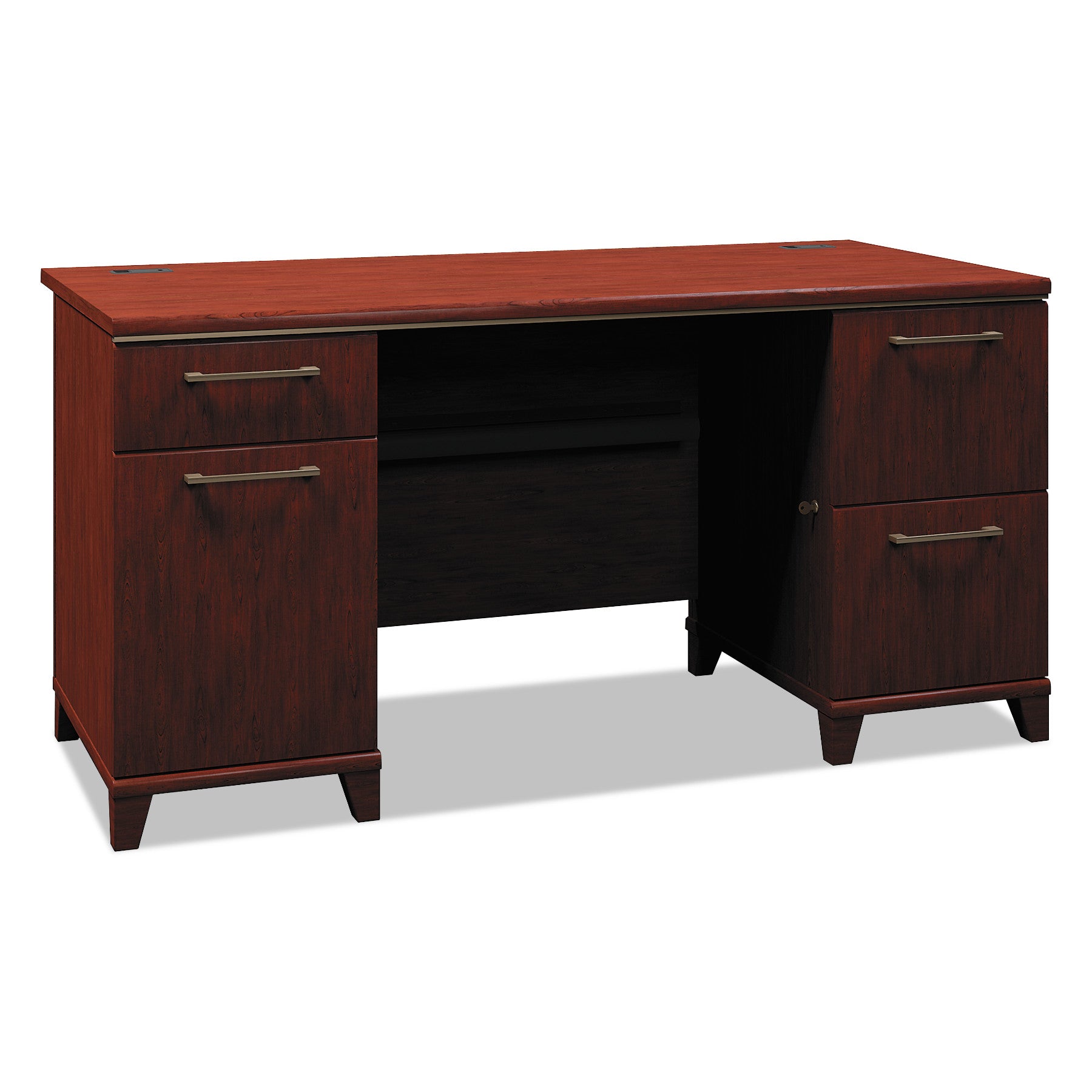 Enterprise Collection Double Pedestal Desk, 60" X 28.63" X 29.75", Harvest Cherry, (box 2 Of 2) -