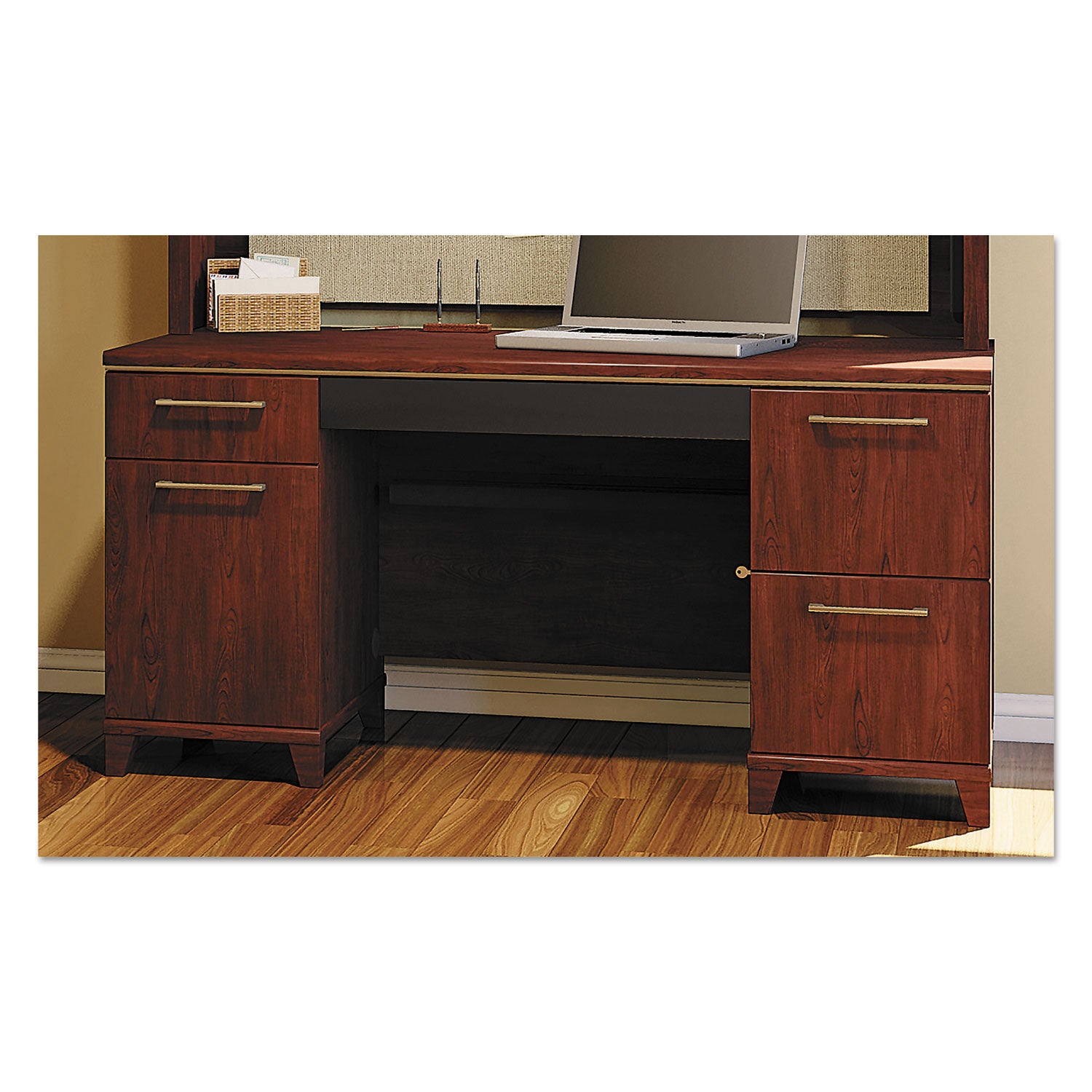 Enterprise Collection Double Pedestal Desk, 60" X 28.63" X 29.75", Harvest Cherry, (box 2 Of 2) -