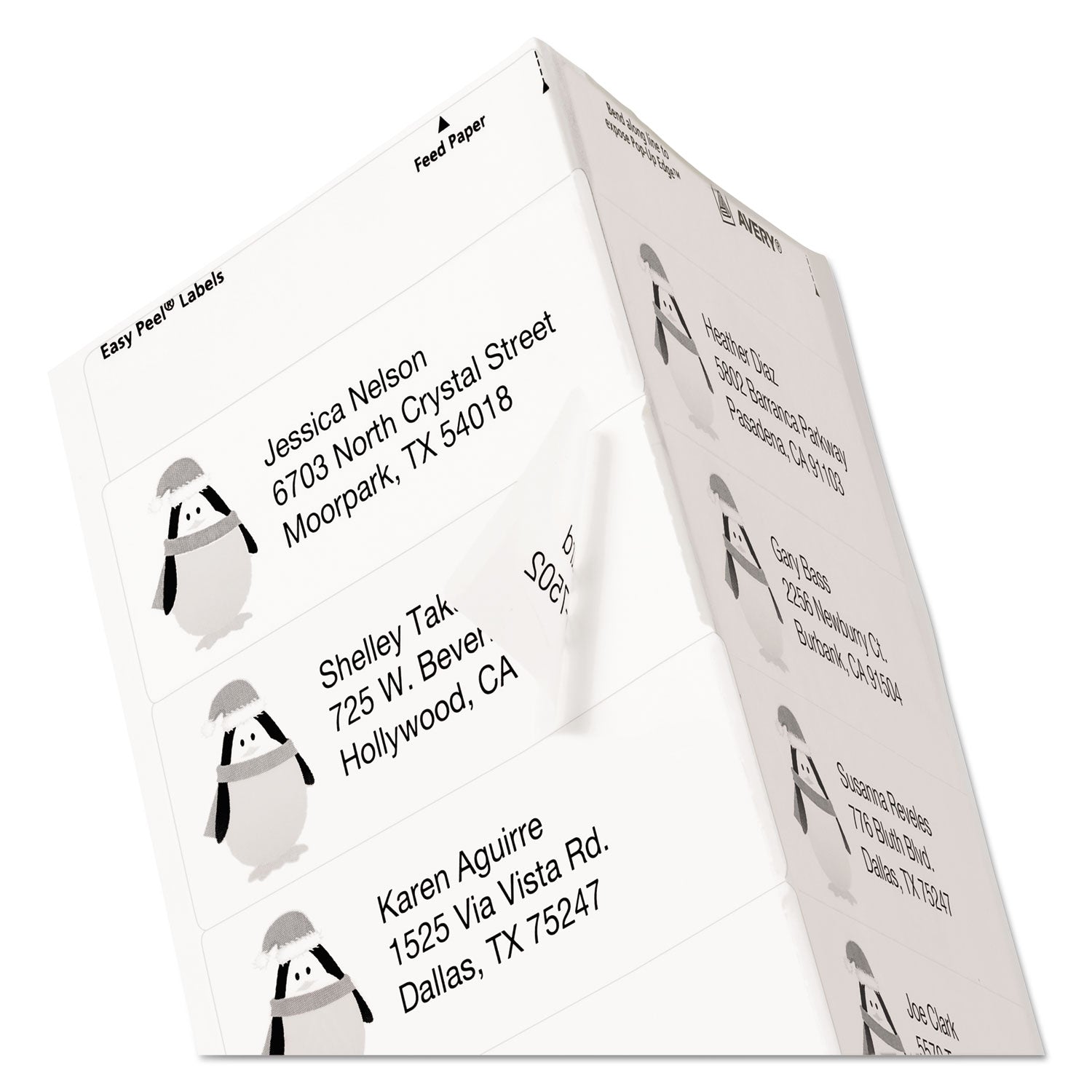 Matte Clear Easy Peel Mailing Labels w/ Sure Feed Technology, Laser Printers, 1.33 x 4, Clear, 14/Sheet, 50 Sheets/Box -
