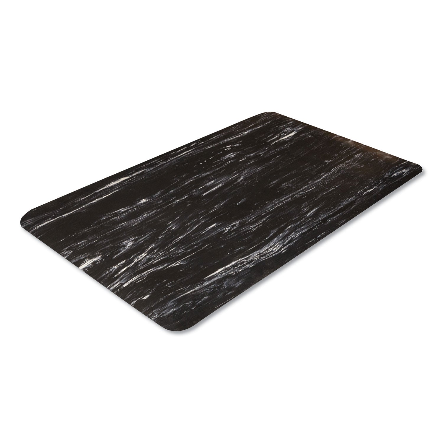 Cushion-Step Marbleized Rubber Mat, 36 x 60, Black -