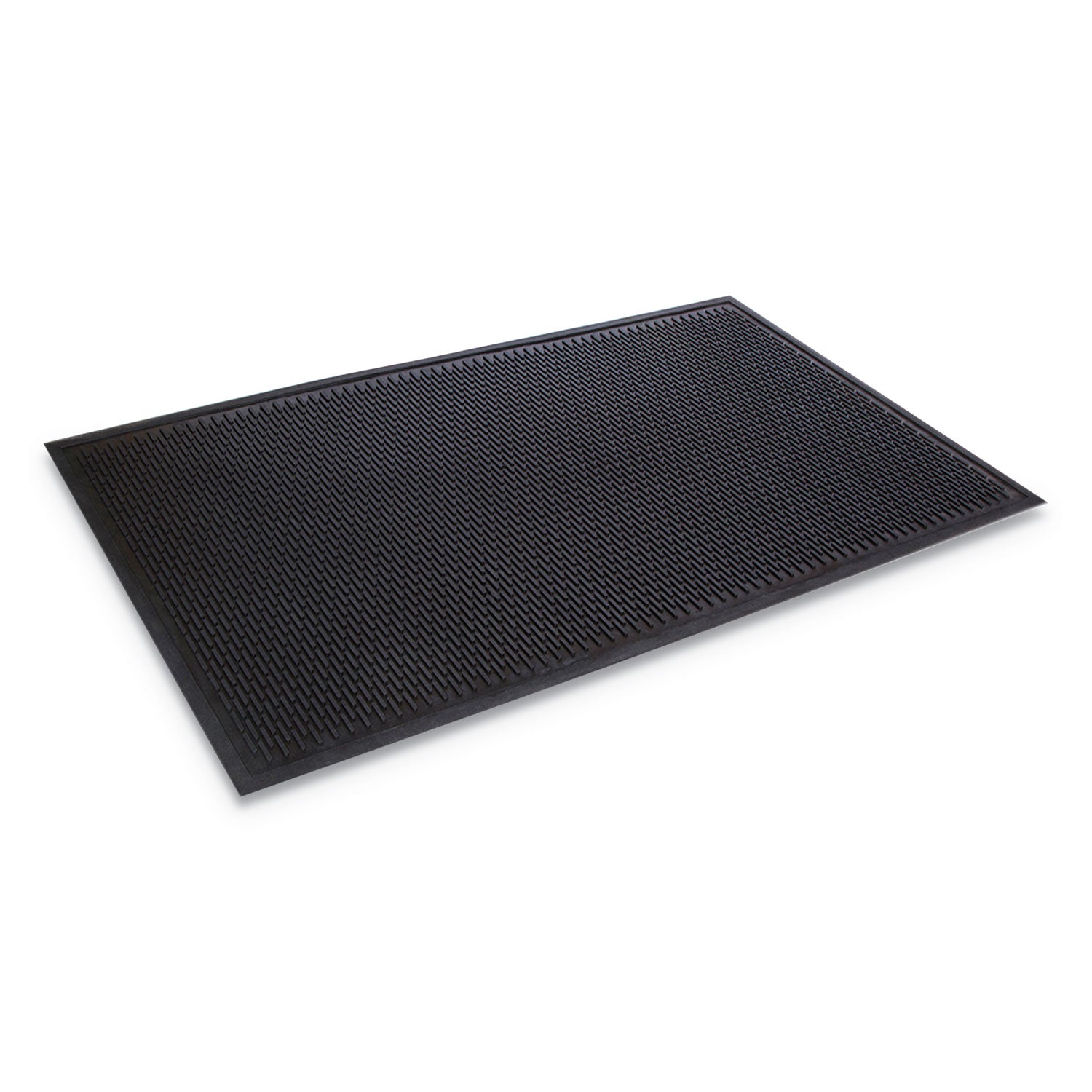 Crown-Tred Indoor/Outdoor Scraper Mat, Rubber, 43.75 x 66.75, Black - 1