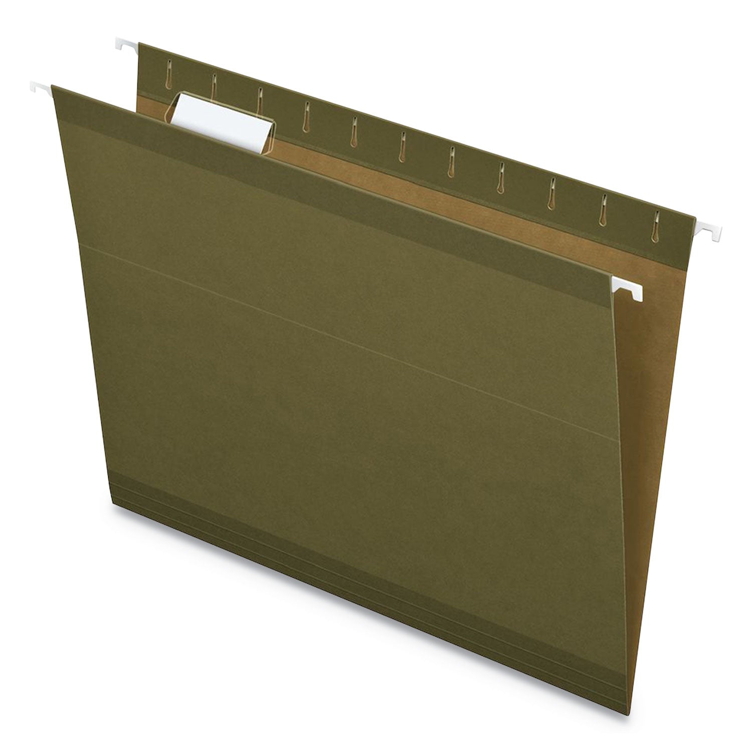 Earthwise by Pendaflex 100% Recycled Colored Hanging File Folders, Printable Inserts, Letter Size, 1/5-Cut Tabs, Green, 25/BX -