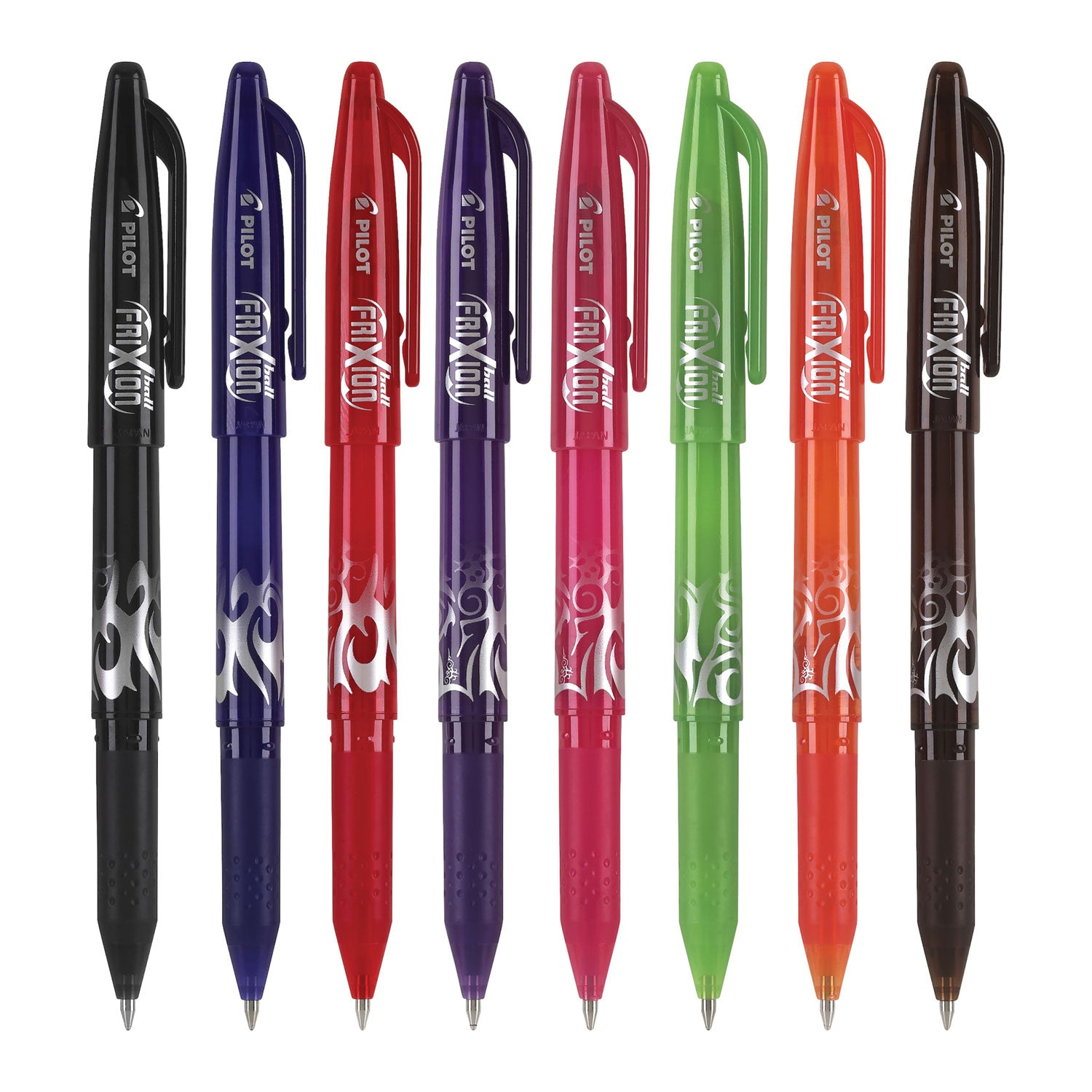 FriXion Ball Erasable Gel Pen, Stick, Fine 0.7 mm, Assorted Ink and Barrel Colors, 8/Pack -