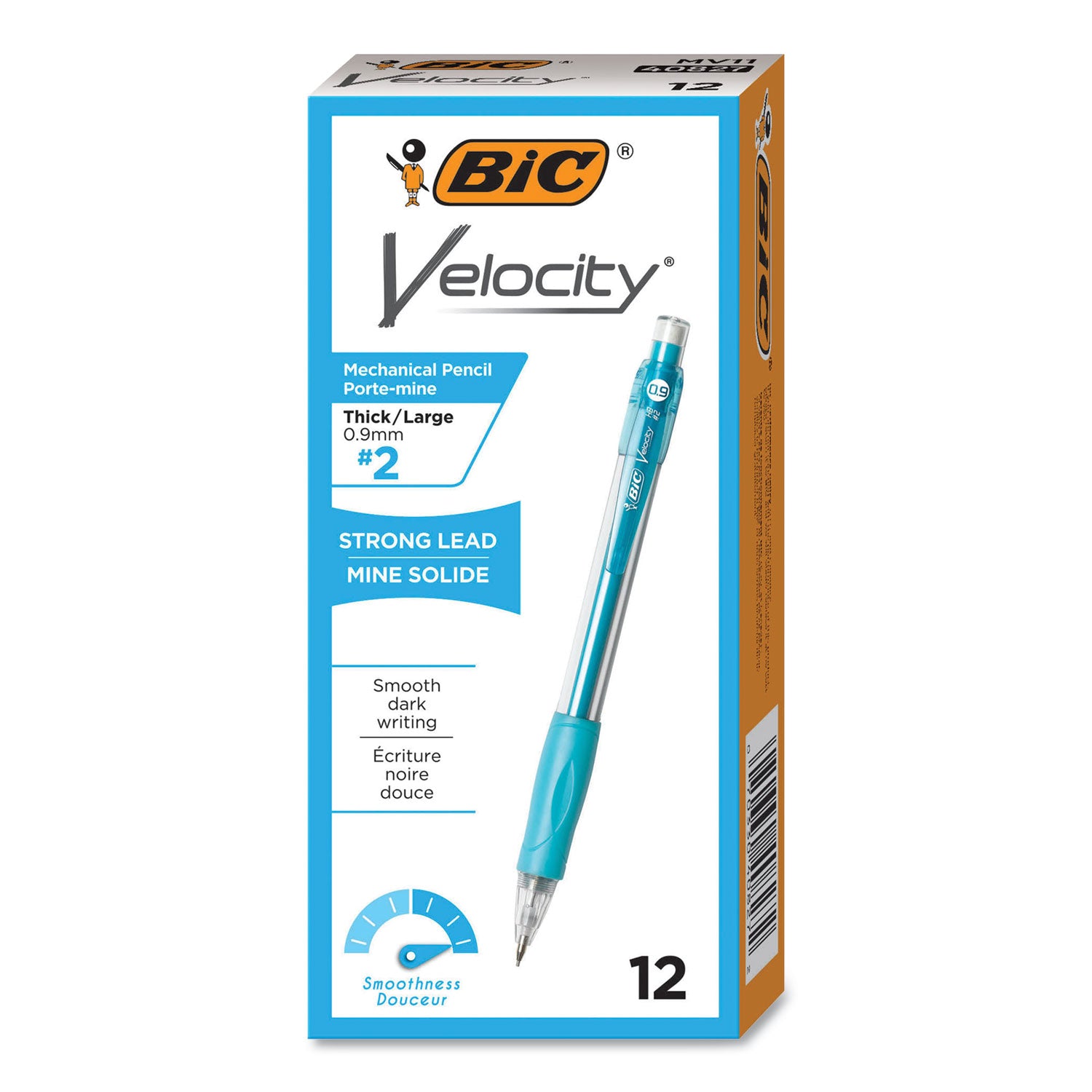 Velocity Original Mechanical Pencil, 0.9 mm, HB (#2), Black Lead, Turquoise Barrel, Dozen -