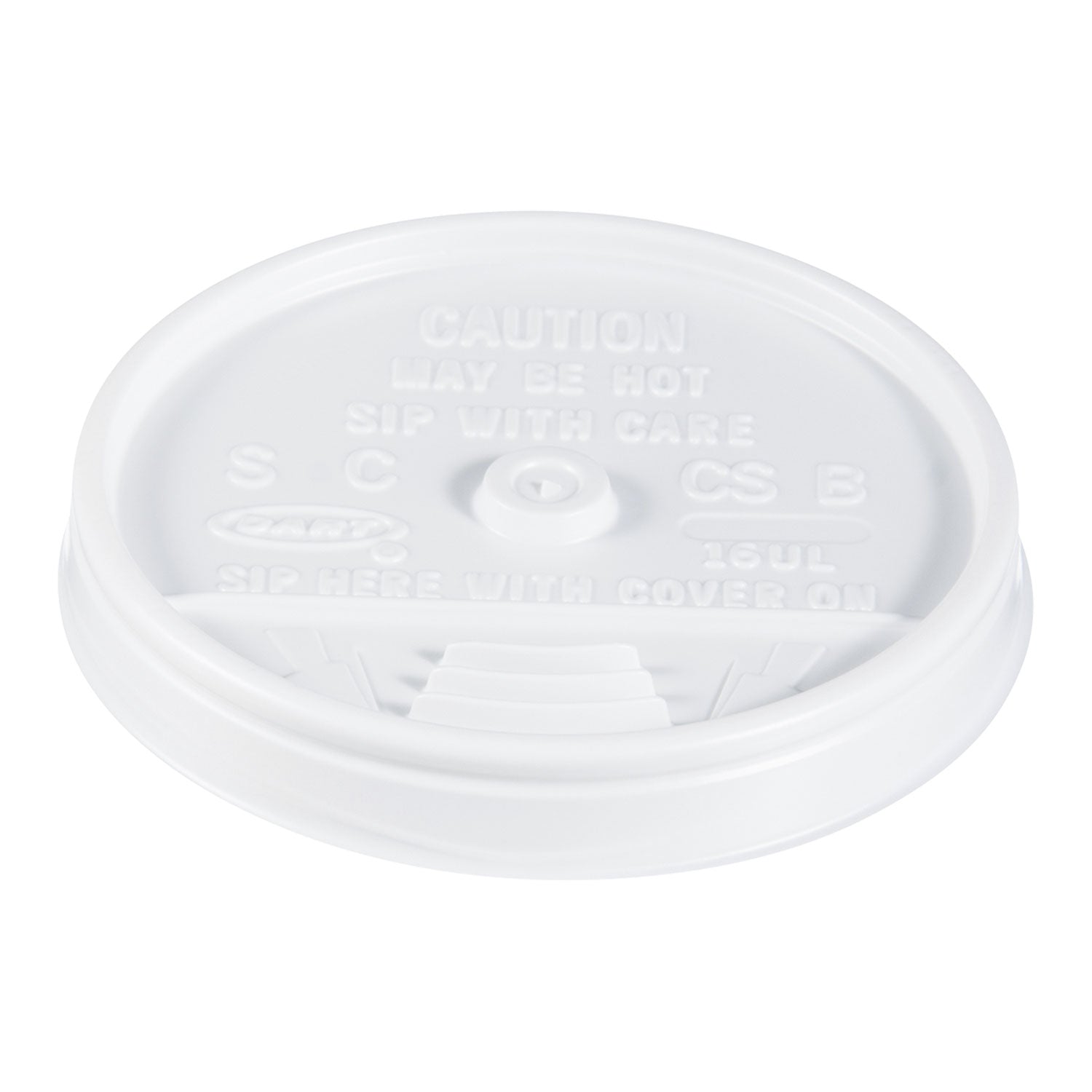 Plastic Lids, Fits 12 oz to 24 oz Hot/Cold Foam Cups, Sip-Thru Lid, White, 100/Pack, 10 Packs/Carton -
