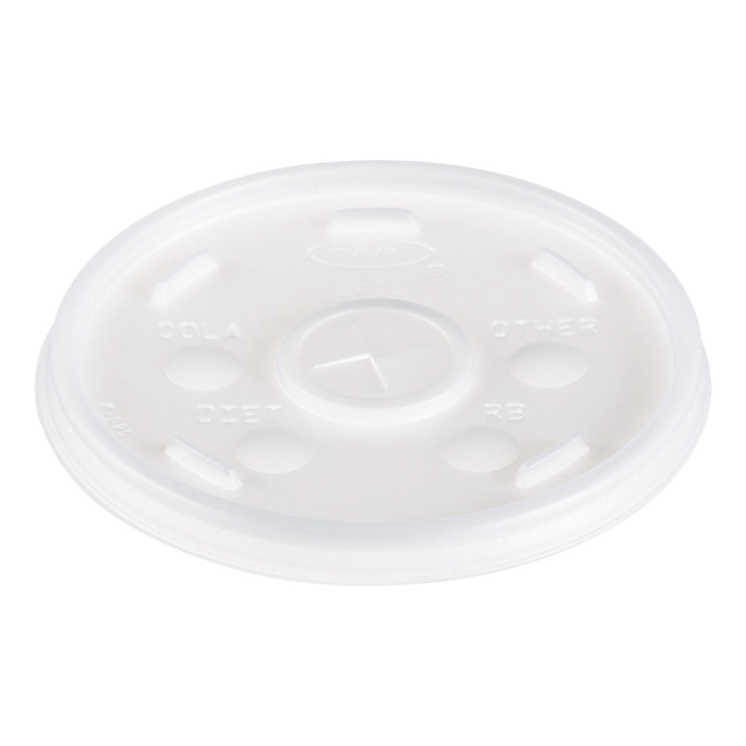 Plastic Lids, Fits 12 oz to 24 oz Hot/Cold Foam Cups, Straw-Slot Lid, White, 100/Pack, 10 Packs/Carton -