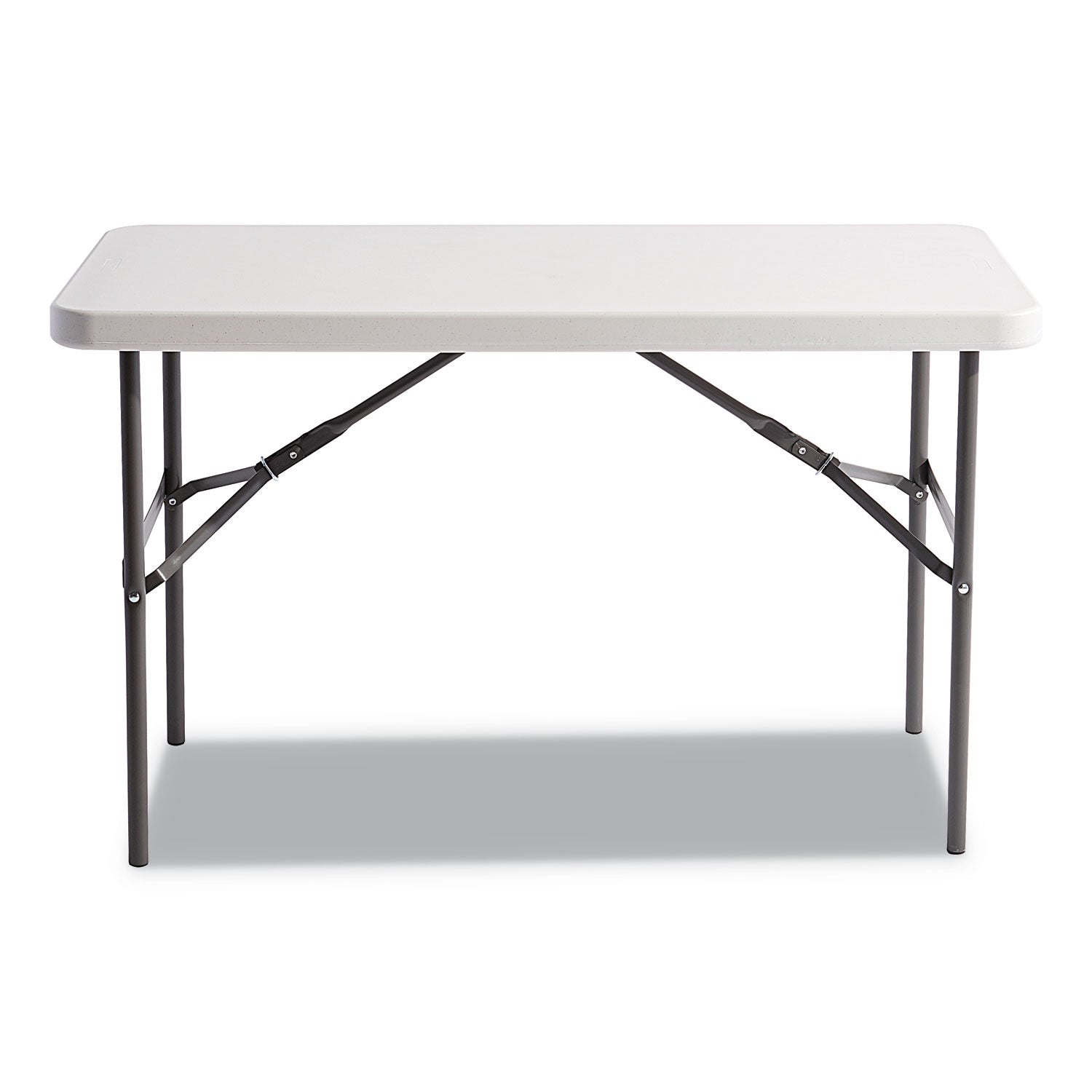 Banquet Folding Table, Rectangular, Radius Edge, 48w x 24d x 29h, Platinum/Charcoal -