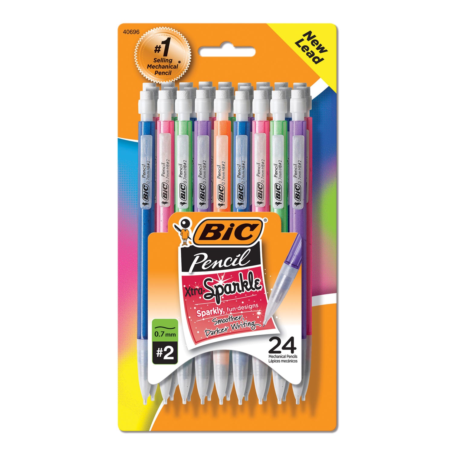 Xtra-Sparkle Mechanical Pencil Value Pack, 0.7 mm, HB (#2), Black Lead, Assorted Barrel Colors, 24/Pack -