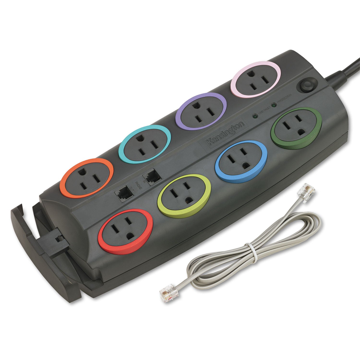 SmartSockets Surge Protector, 8 AC Outlets, 8 ft Cord, 3,090 J, Dark Gray -