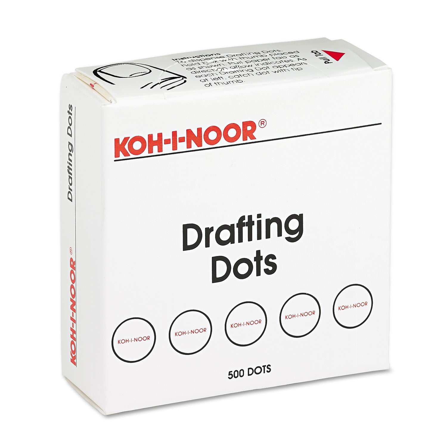 Adhesive Drafting Dots, 0.88" dia, Dries Clear, 500/Box -