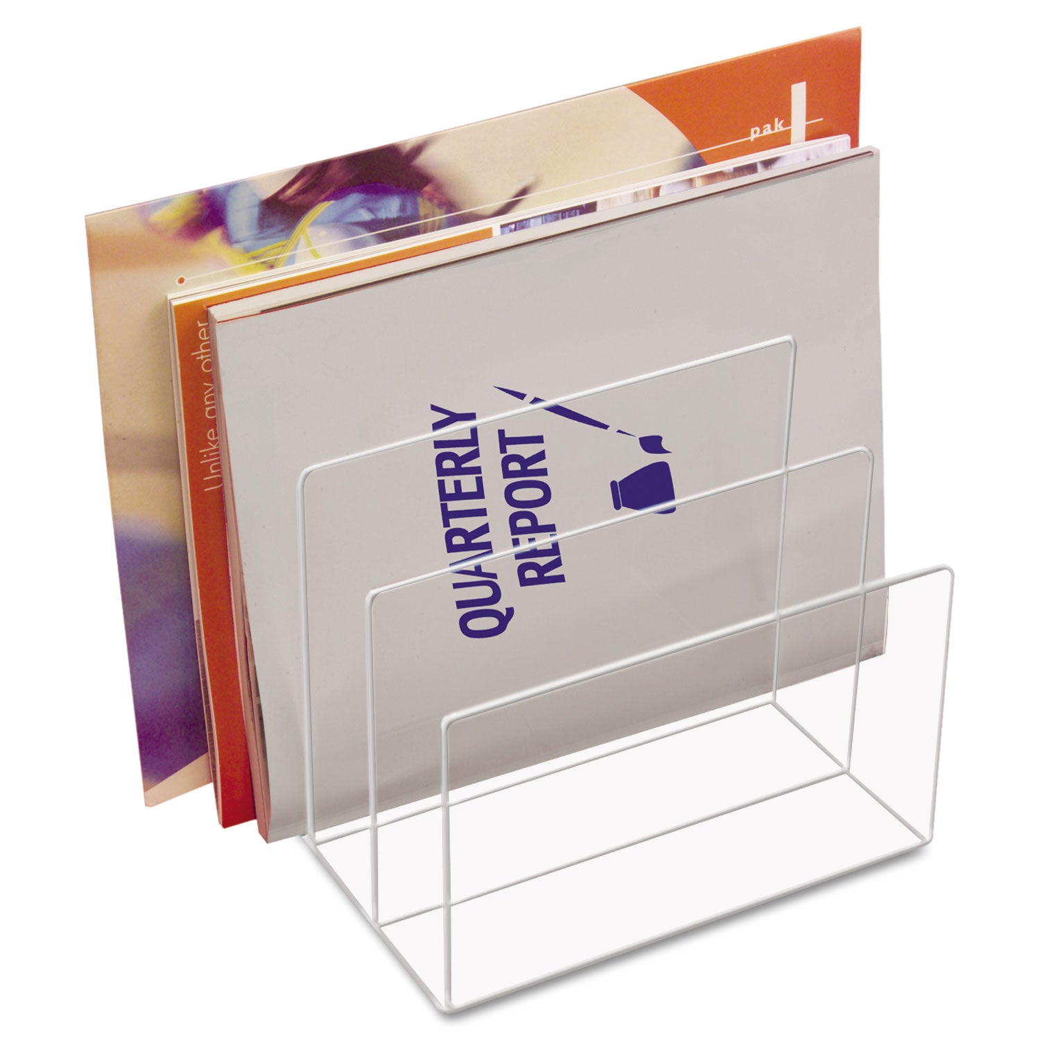 Clear Acrylic Desk File, 3 Sections, Letter to Legal Size Files, 8" x 6.5" x 7.5", Clear -