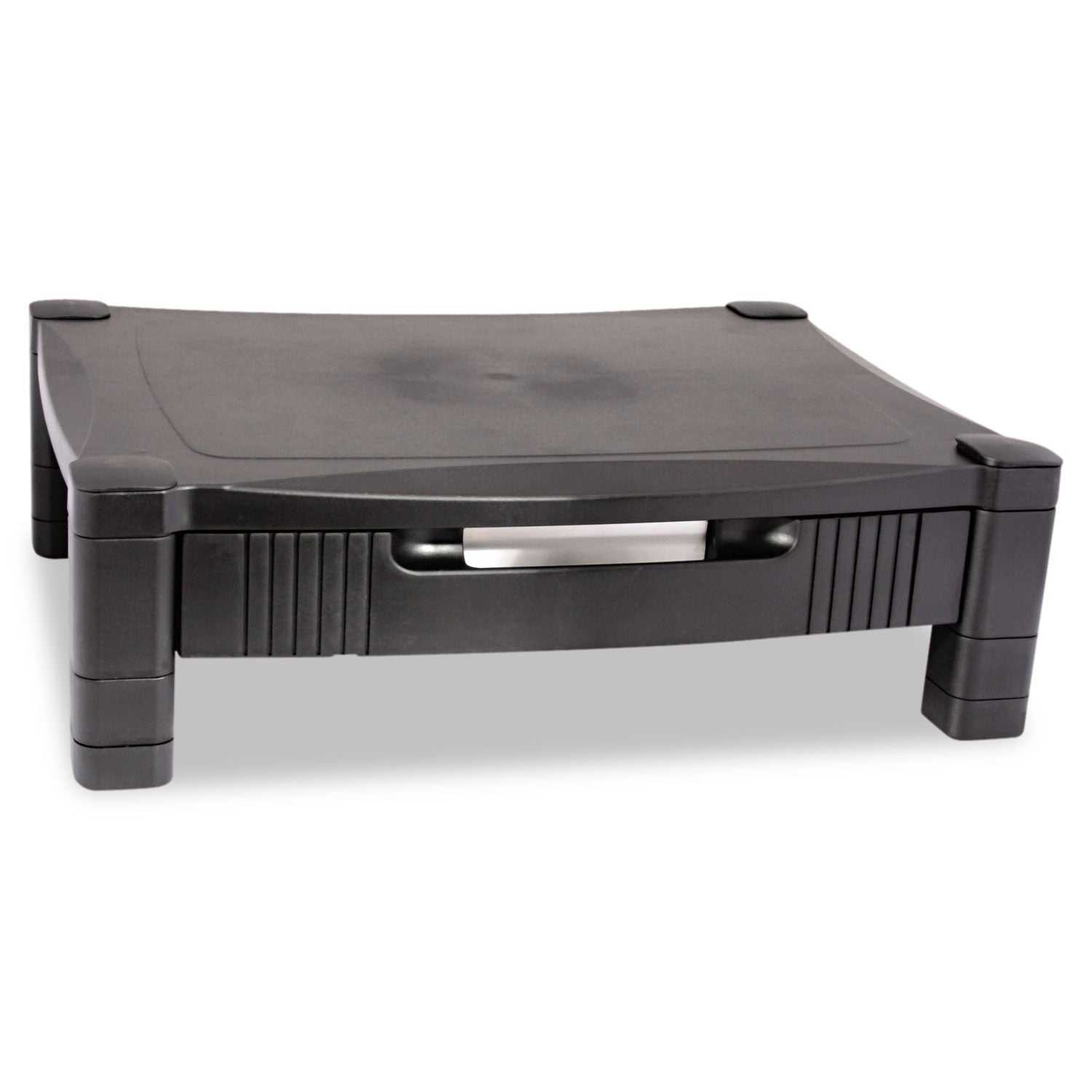 Monitor Stand with Drawer, 17" x 13.25" x 3" to 6.5", Black, Supports 50 lbs -