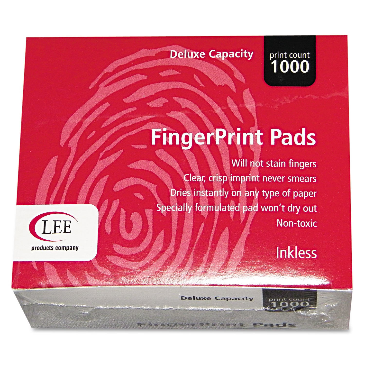 Inkless Fingerprint Pad, 2.25" x 175", Black, 12/Pack -