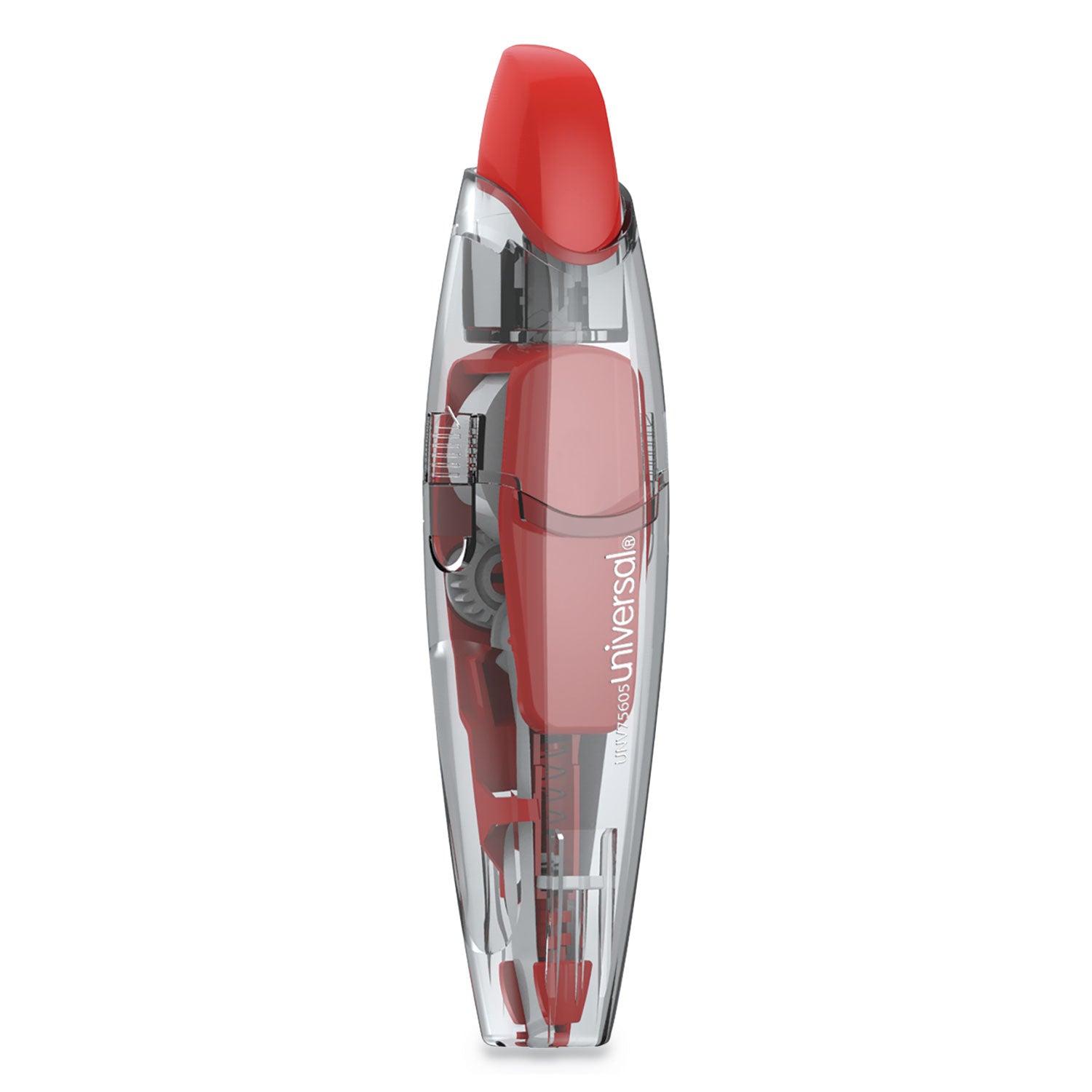Retractable Pen Style Correction Tape, Transparent Gray/Red Applicator, 0.2" x 236", 4/Pack -