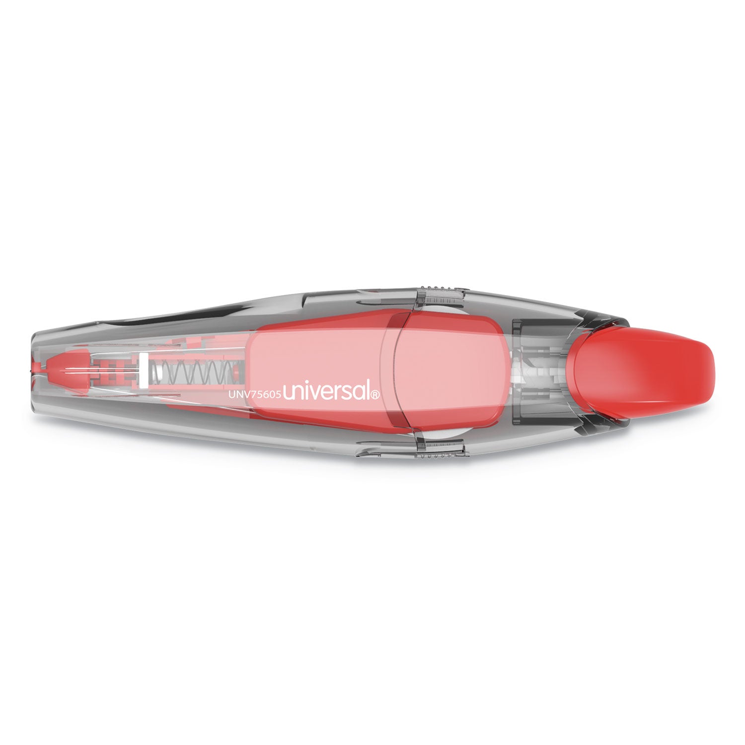 Retractable Pen Style Correction Tape, Transparent Gray/Red Applicator, 0.2" x 236", 4/Pack -