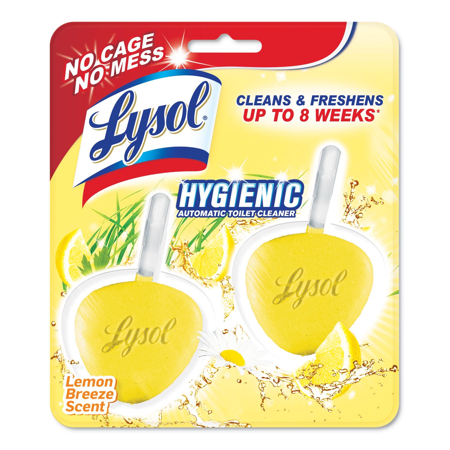 Hygienic Automatic Toilet Bowl Cleaner, Lemon Breeze, 2/Pack -