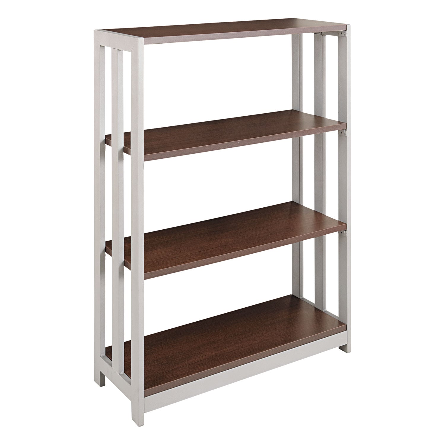 Trento Line Bookcase, Three-Shelf, 31.5w x 11.63d x 43.25h, Mocha -