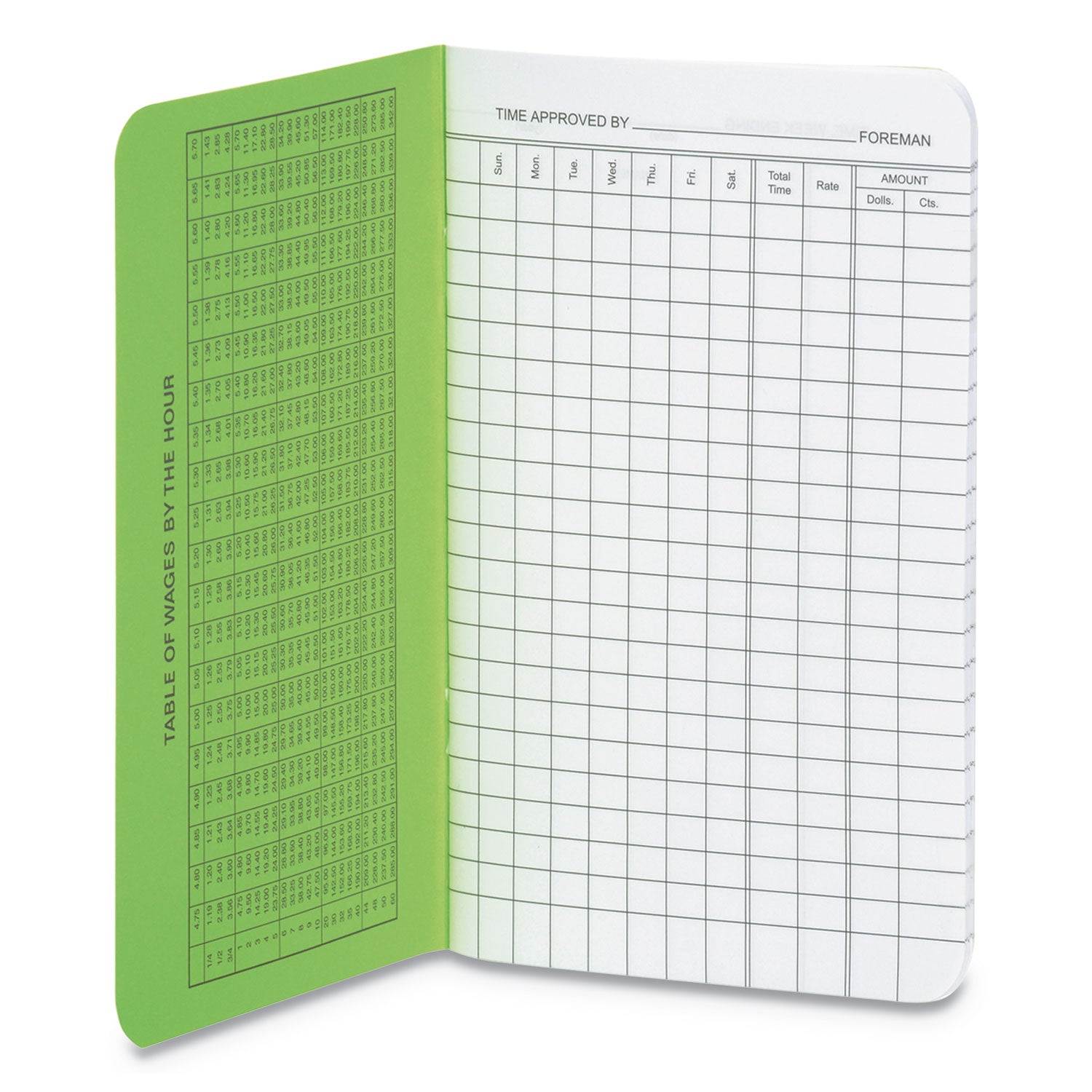 Foreman's Time Book, One-Part (No Copies), 13.5 x 4.13, 36 Forms Total -