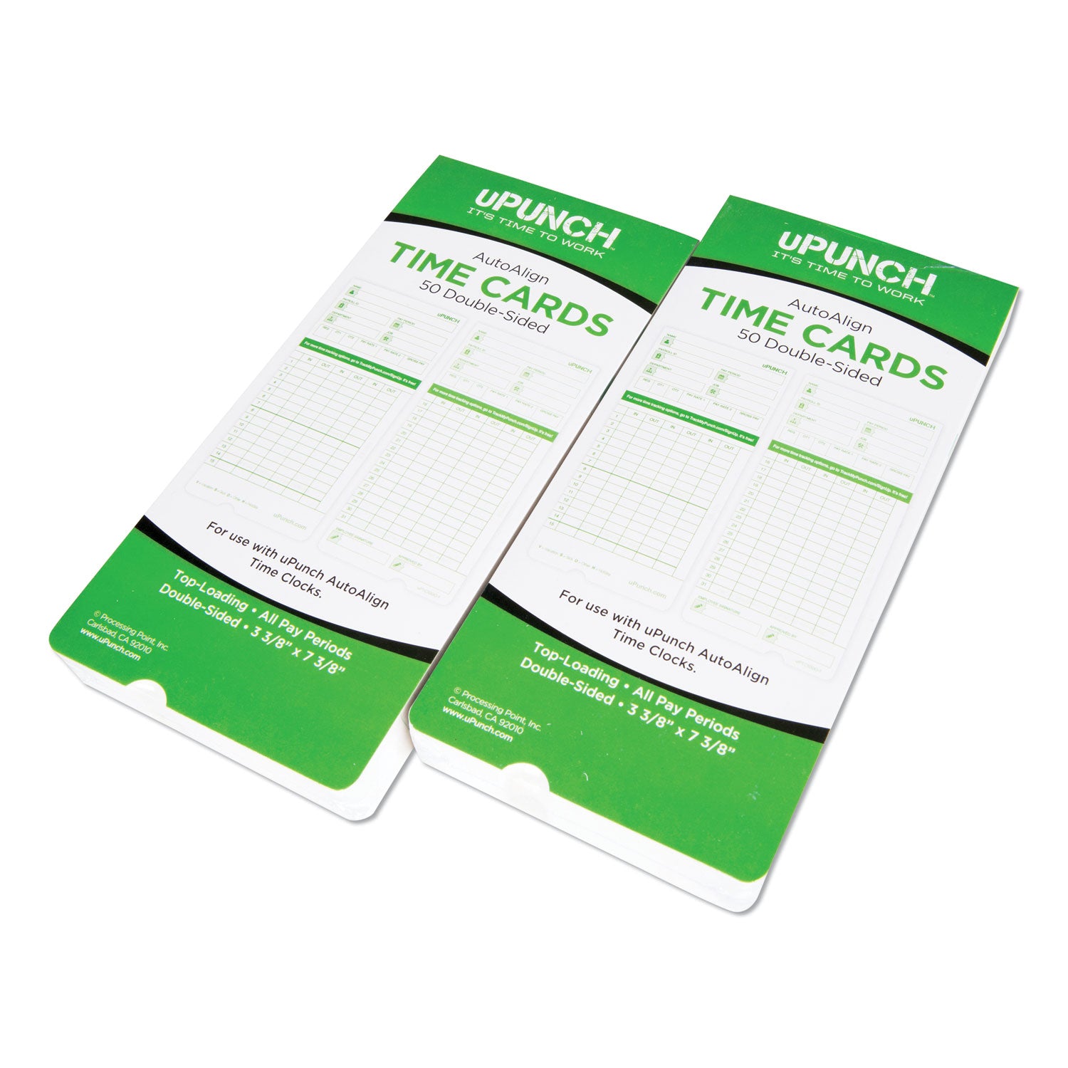 time-clock-cards-for-upunch-hn1000-hn3000-hn3600-two-sides-75-x-35-100-pack_ppzhntcg1100 - 2