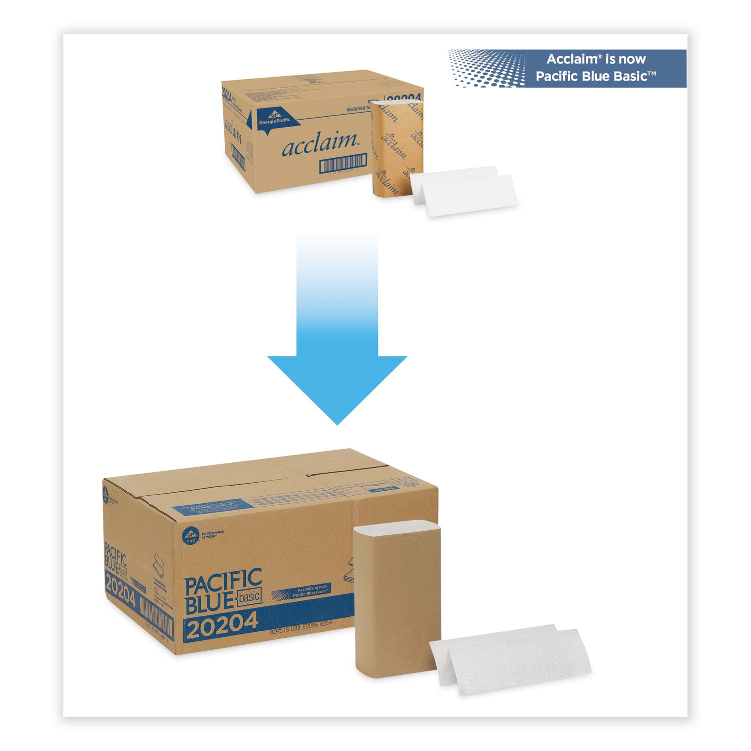 Pacific Blue Basic Folded Paper Towel, 1-Ply, 9.2 x 9.4, White, 250/Pack, 16 Packs/Carton -