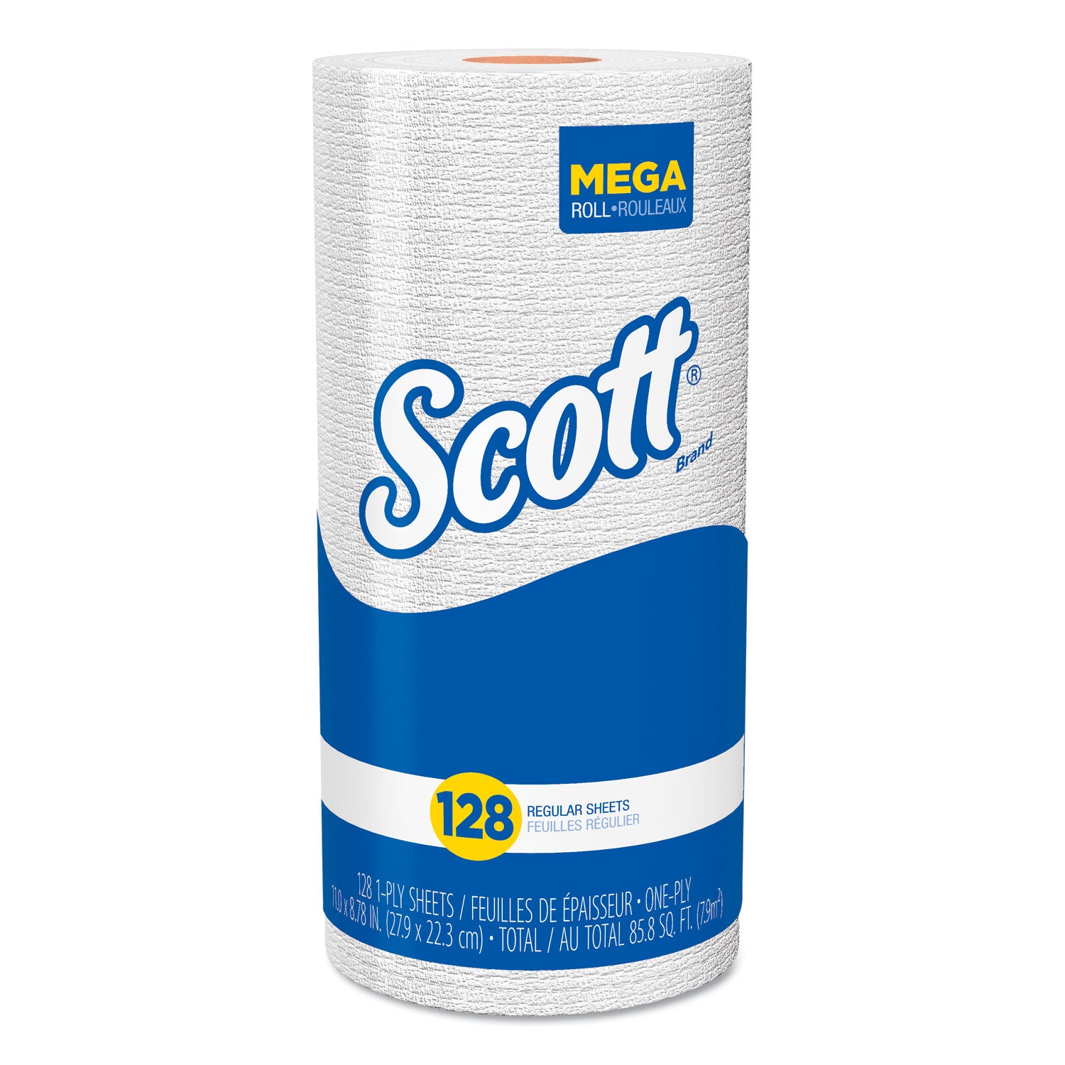 Kitchen Roll Towels, 1-Ply, 11 x 8.75, White, 128/Roll, 20 Rolls/Carton -