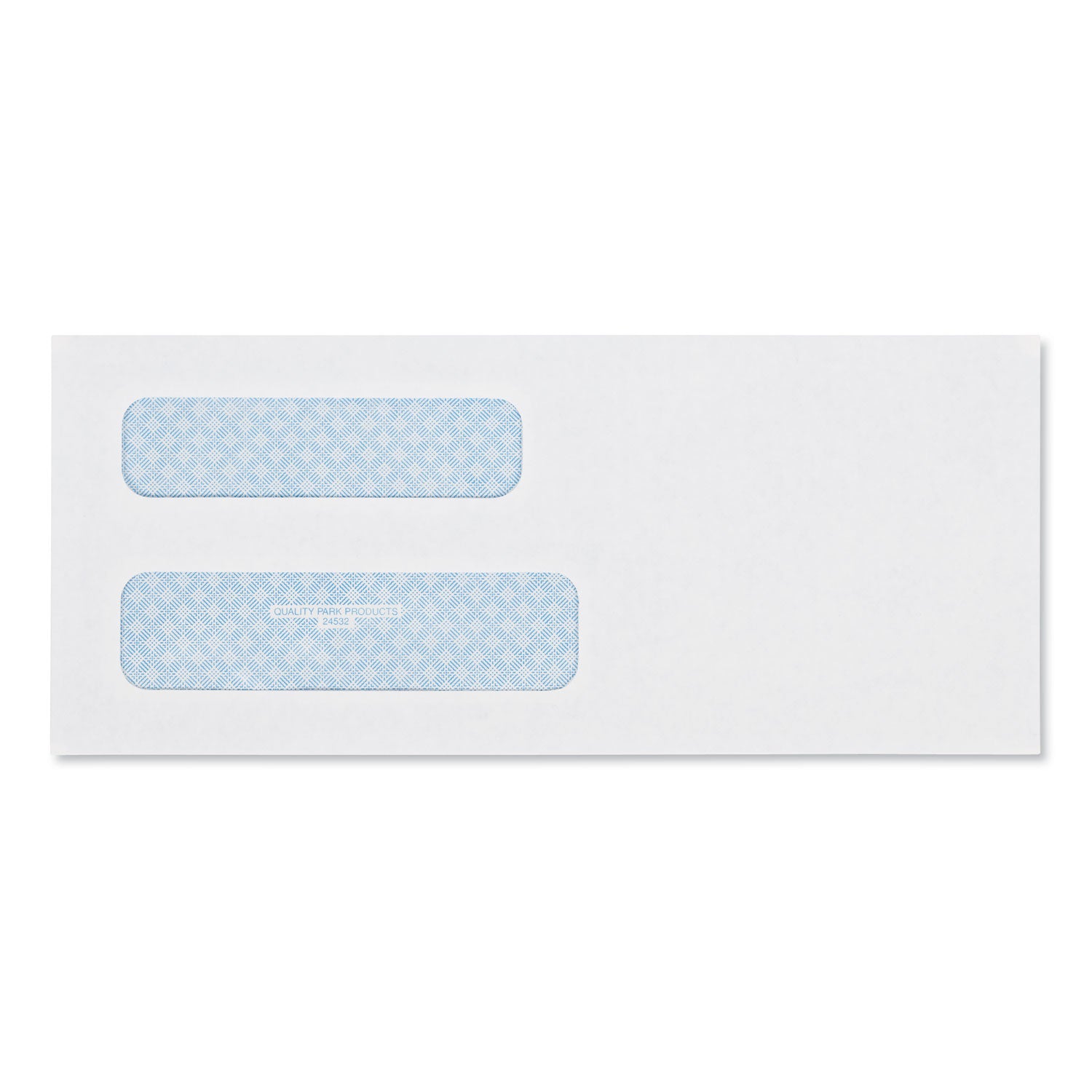 Double Window Security-Tinted Check Envelope, #8 5/8, Commercial Flap, Gummed Closure, 3.63 x 8.63, White, 500/Box -
