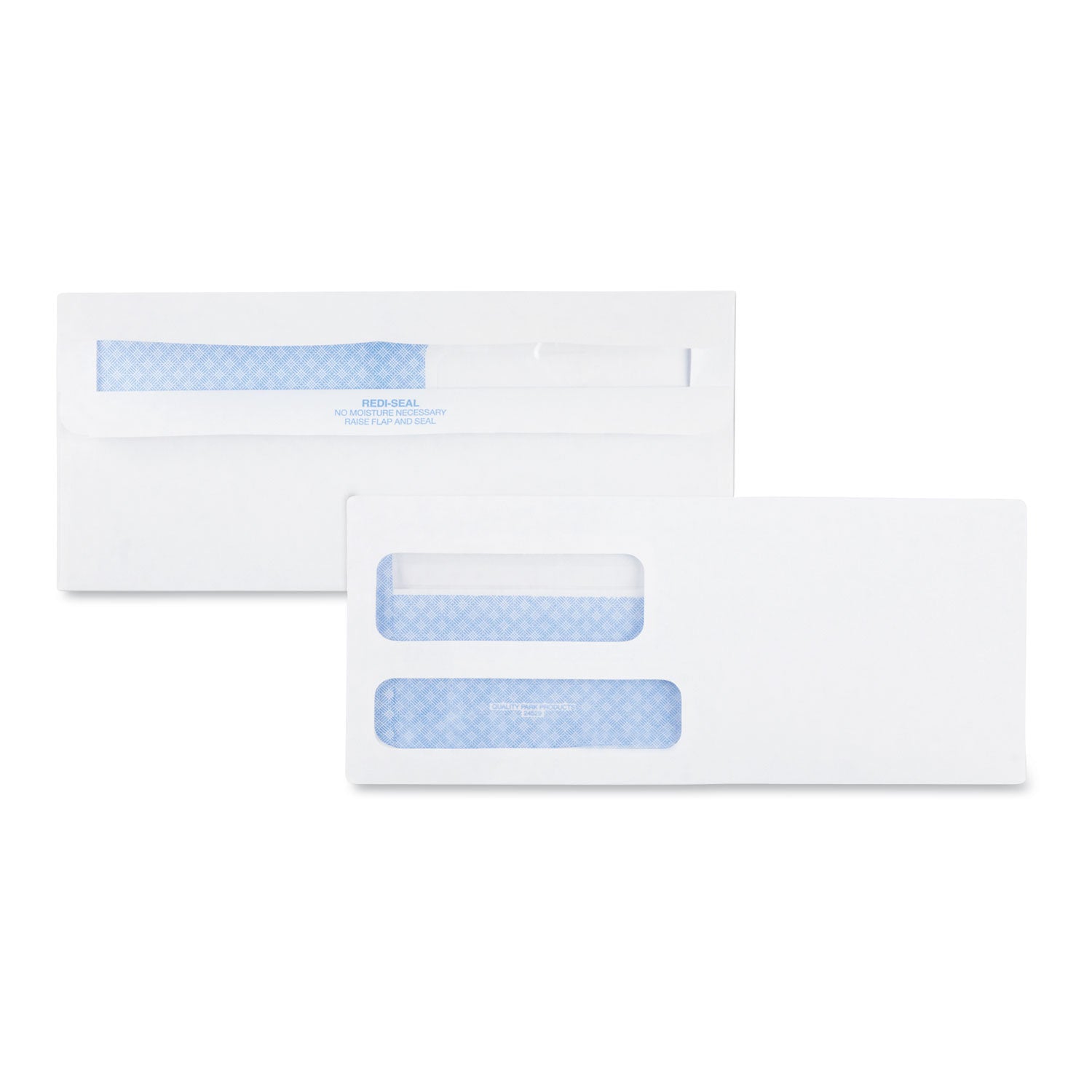Double Window Redi-Seal Security-Tinted Envelope, #9, Commercial Flap, Redi-Seal Adhesive Closure, 3.88 x 8.88, White, 500/BX -