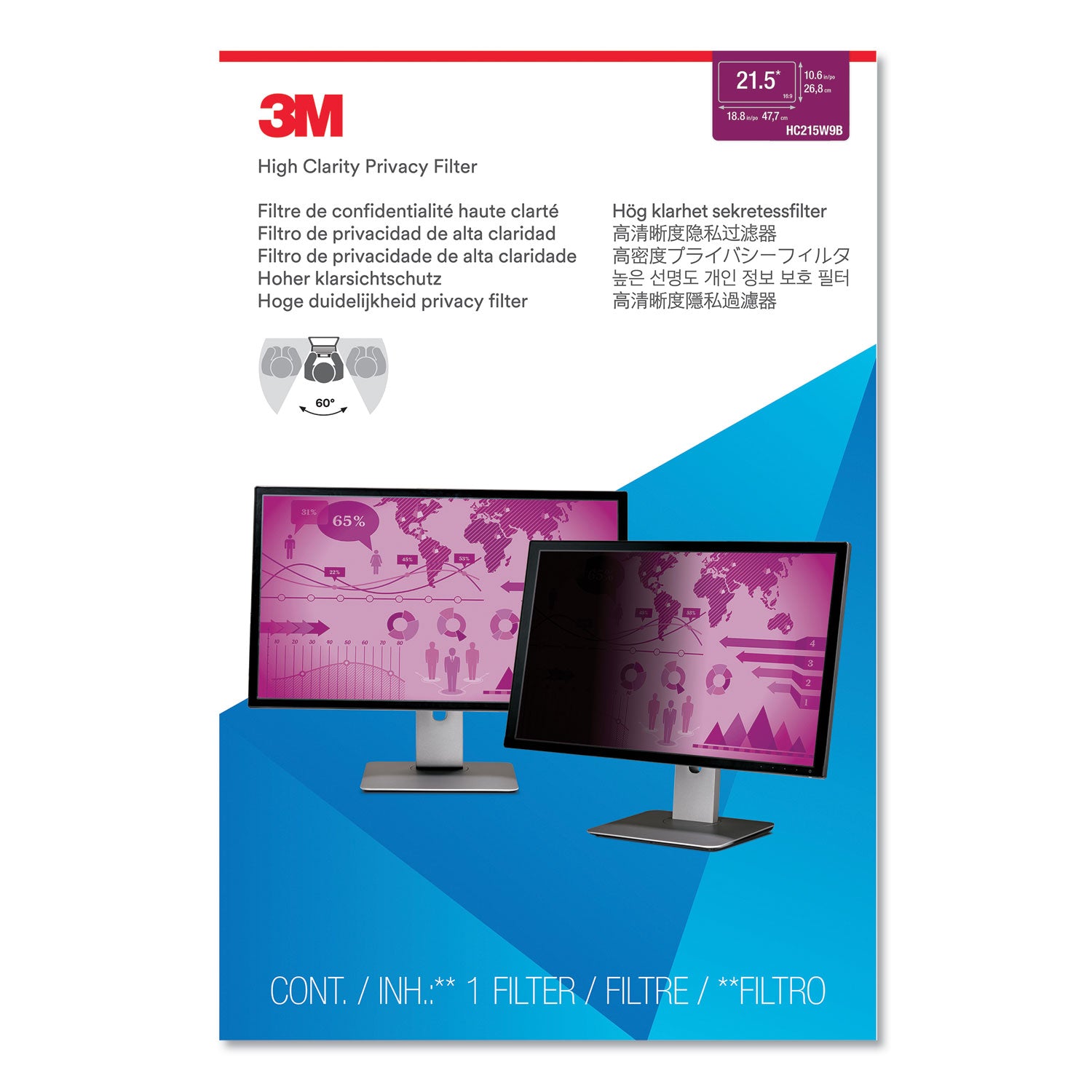 high-clarity-privacy-filter-for-215-widescreen-flat-panel-monitor-169-aspect-ratio_mmmhc215w9b - 2