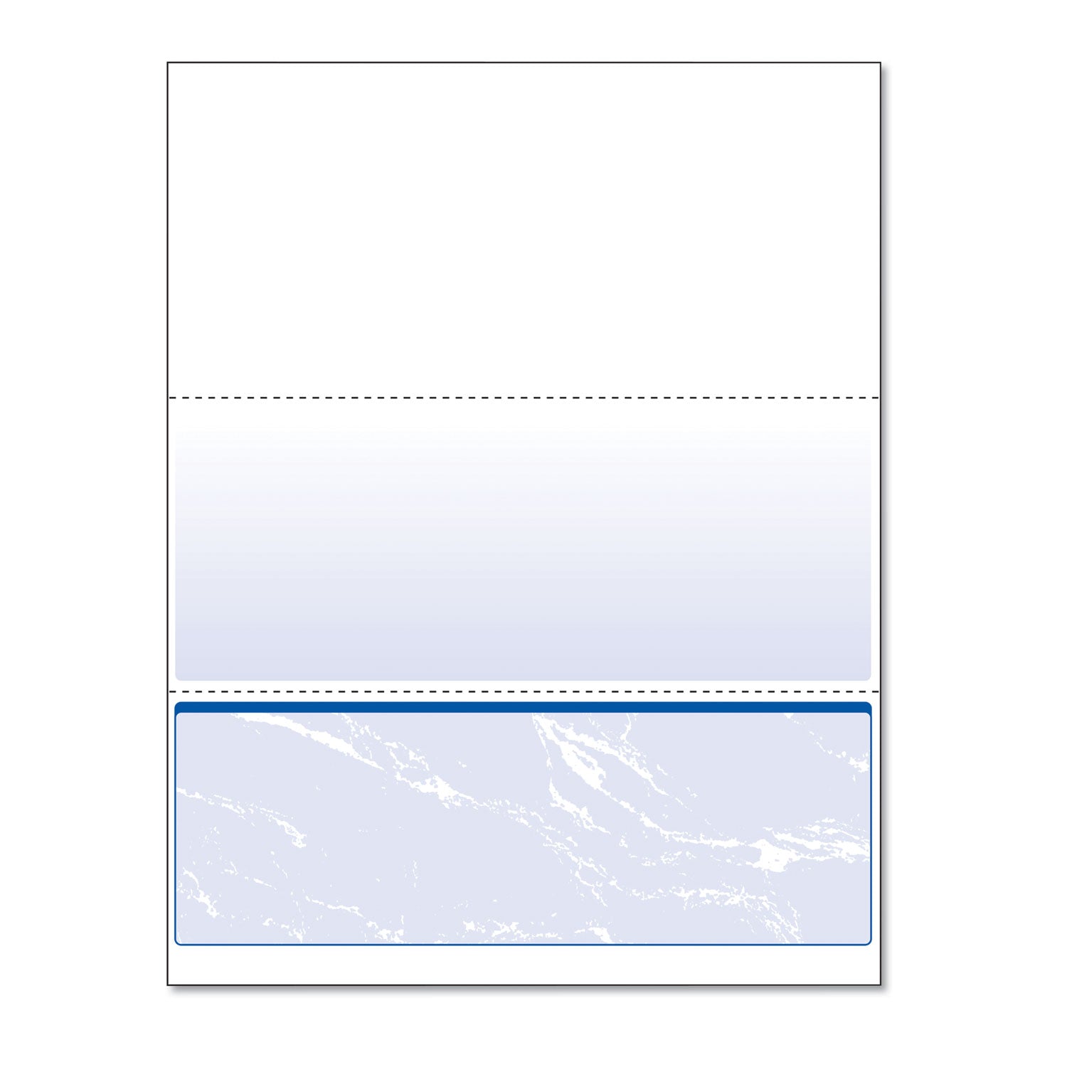 Standard Security Check, 11 Features, 8.5 x 11, Blue Marble Bottom, 500/Ream -