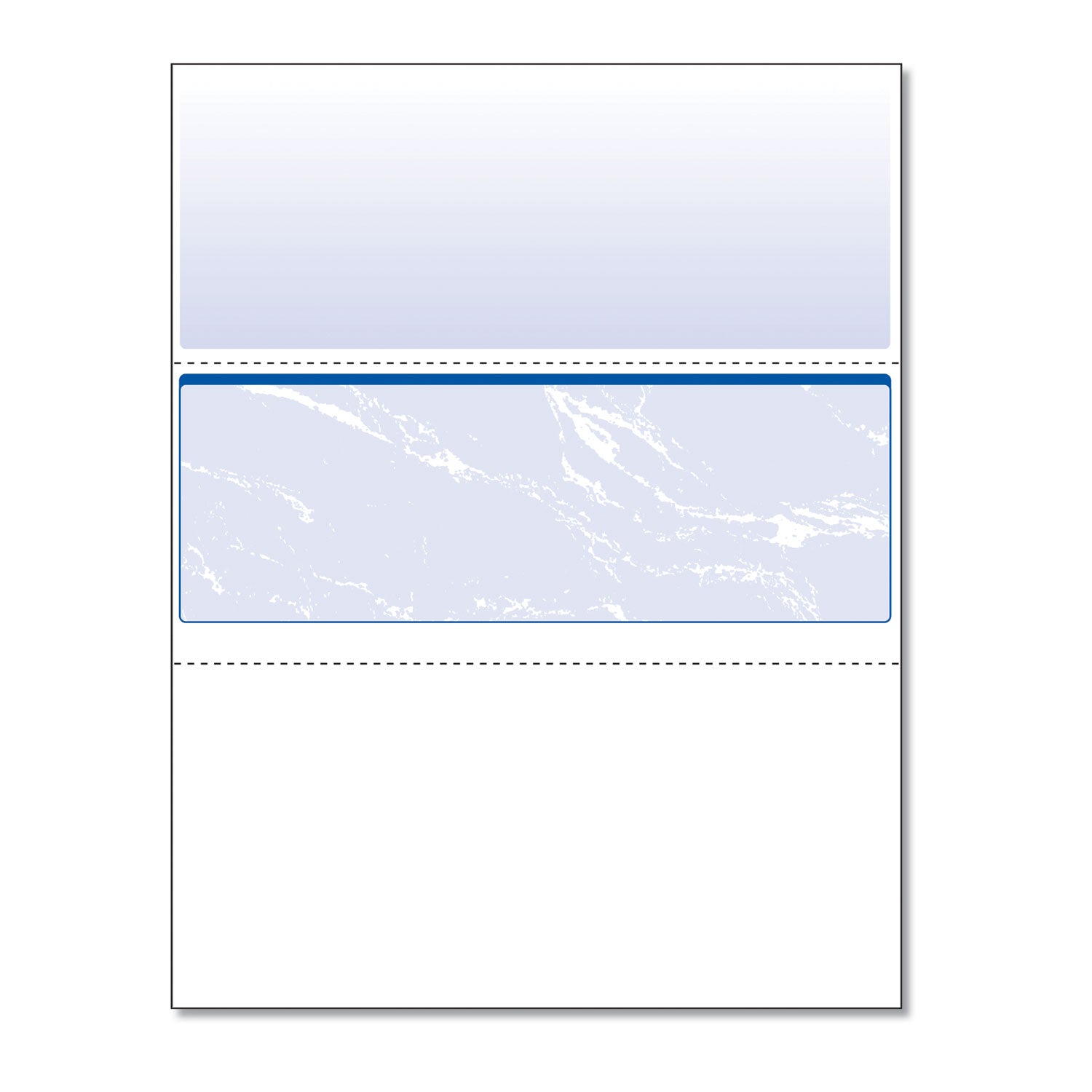 Standard Security Check, 11 Features, 8.5 x 11, Blue Marble Middle, 500/Ream -