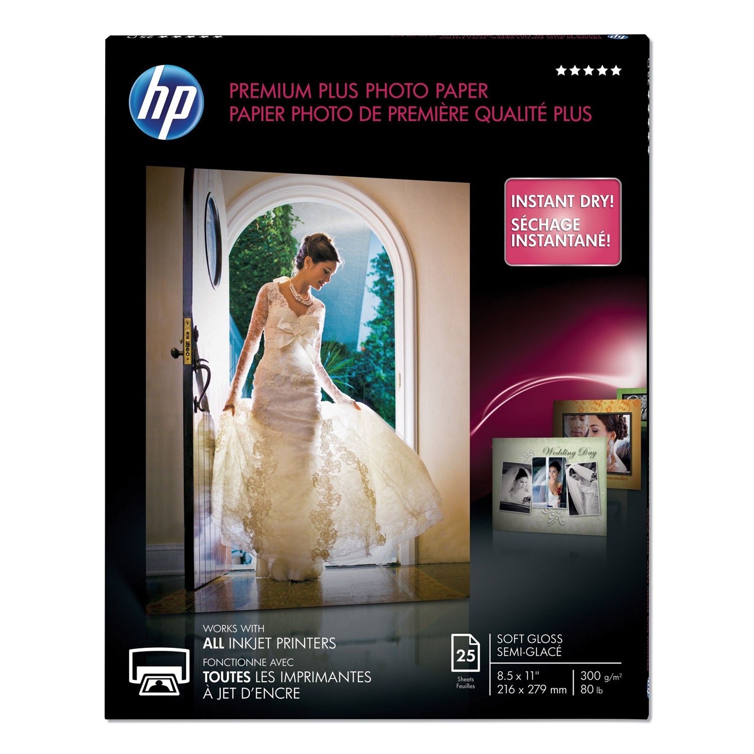 Premium Plus Photo Paper, 11.5 mil, 8.5 x 11, Soft-Gloss White, 25/Pack -