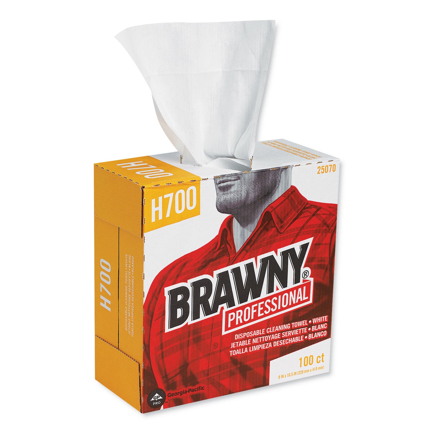Medium Weight HEF Shop Towels, 9 1/8 x 16 1/2, 100/Box, 5 Boxes/Carton -