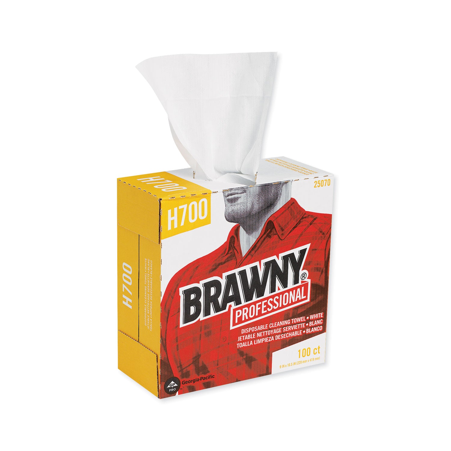 Medium Weight HEF Shop Towels, 9.1 x 16.5, 100/Box -
