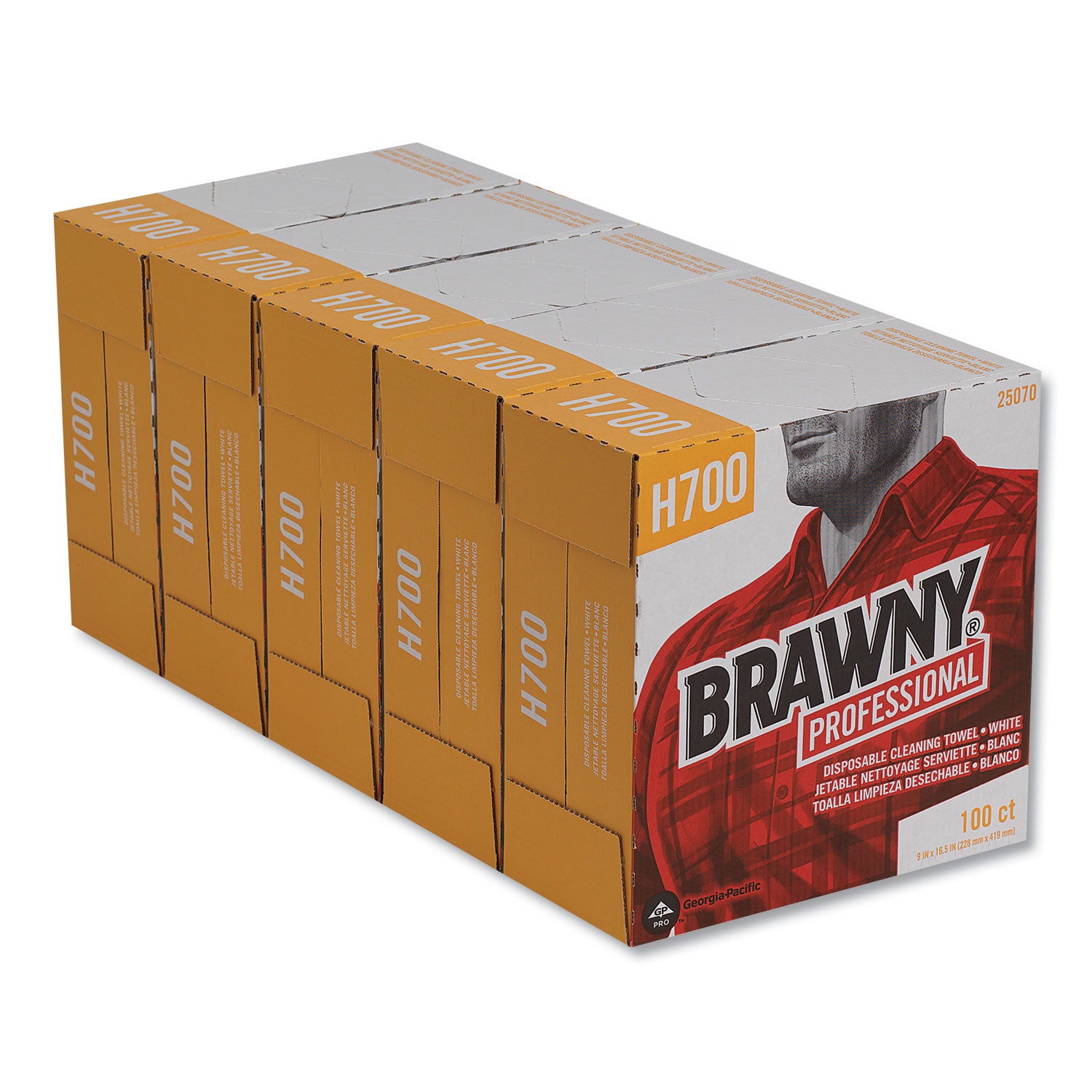 Medium Weight HEF Shop Towels, 9.1 x 16.5, 100/Box -