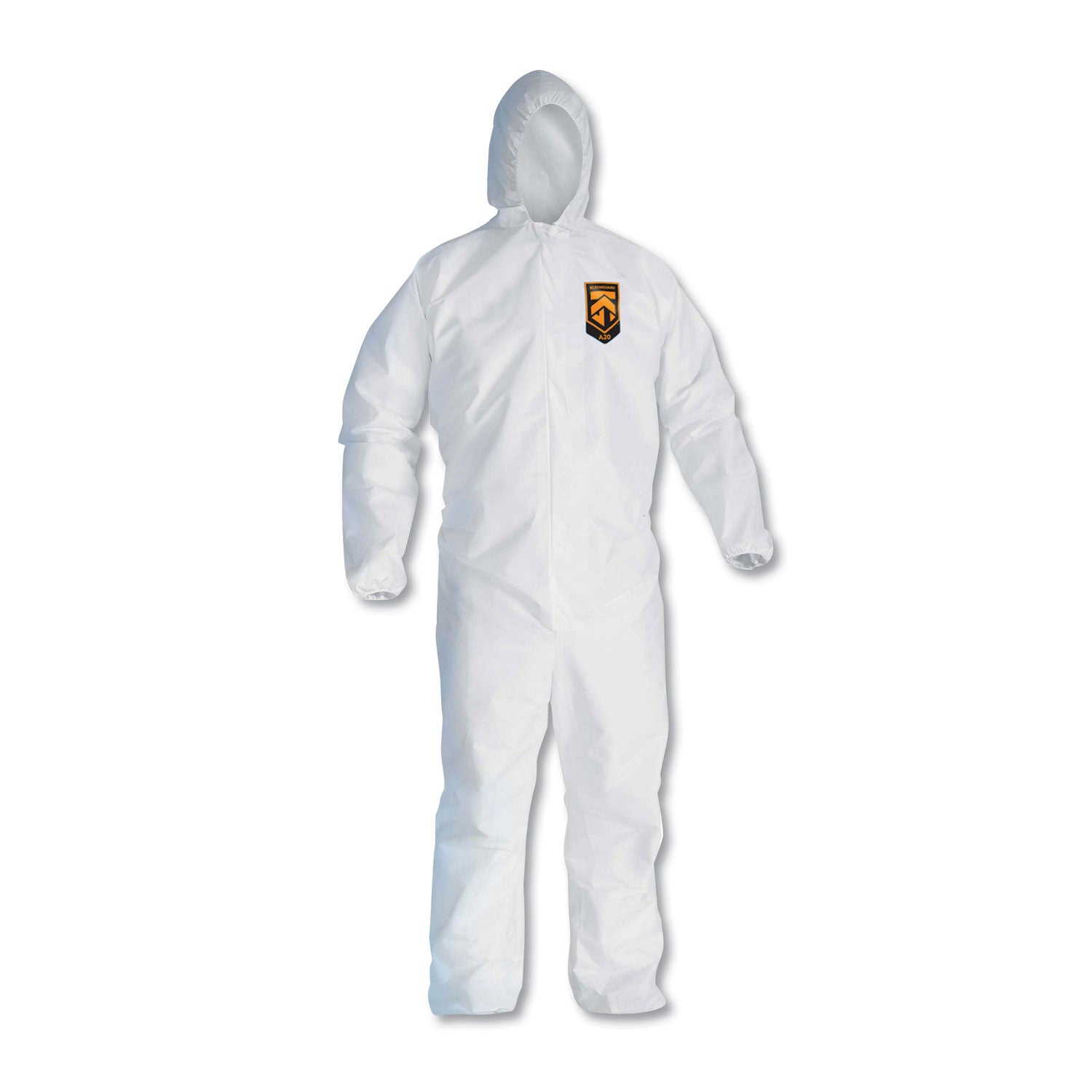 A20 Elastic Back, Cuff and Ankle Hooded Coveralls, Zip, X-Large, White, 24/Carton -