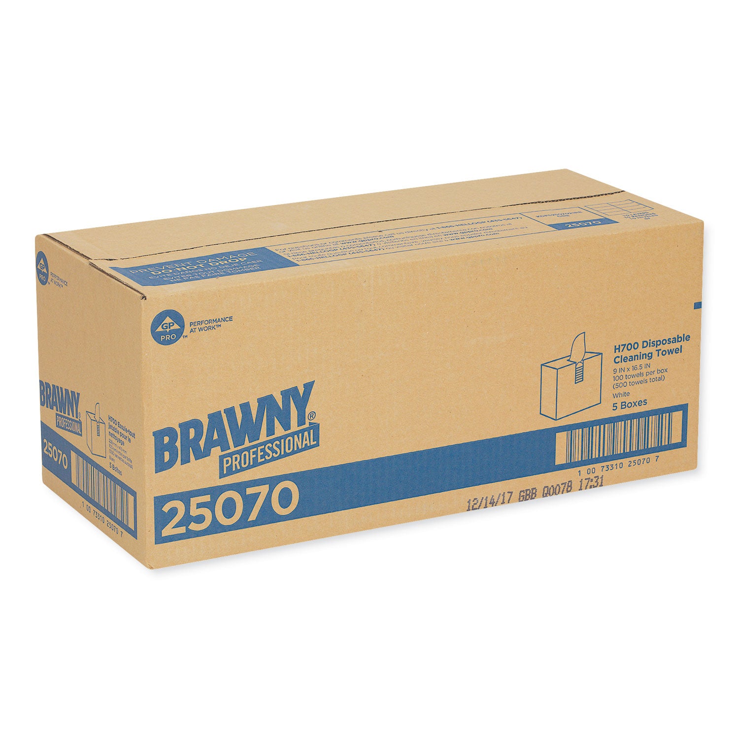 Medium Weight HEF Shop Towels, 9 1/8 x 16 1/2, 100/Box, 5 Boxes/Carton -
