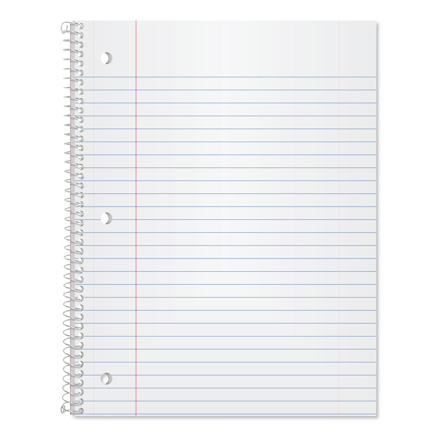 Coil-Lock Wirebound Notebooks, 3-Hole Punched, 1-Subject, Wide/Legal Rule, Randomly Assorted Covers, (70) 10.5 x 8 Sheets -