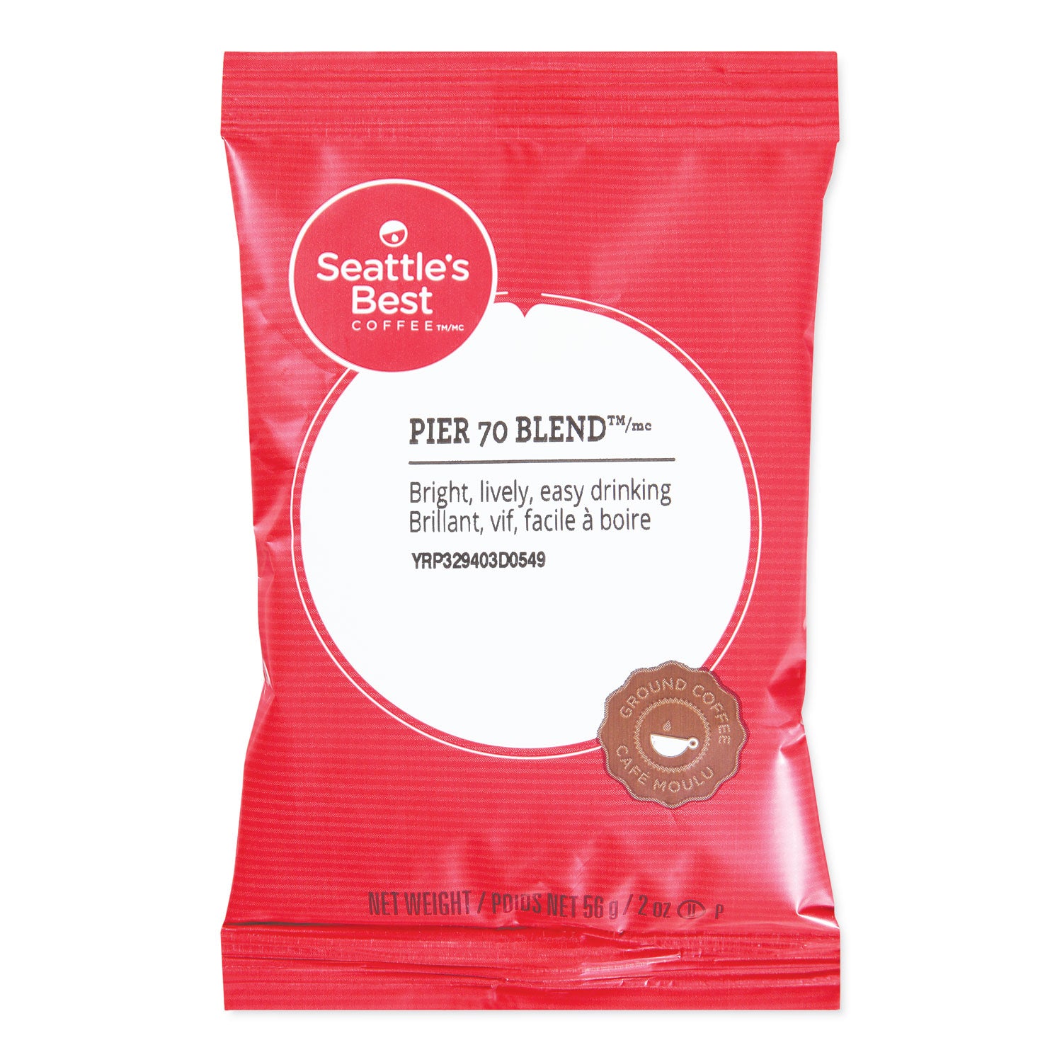 Premeasured Coffee Packs, Pier 70 Blend, 2 oz Packet, 18/Box -