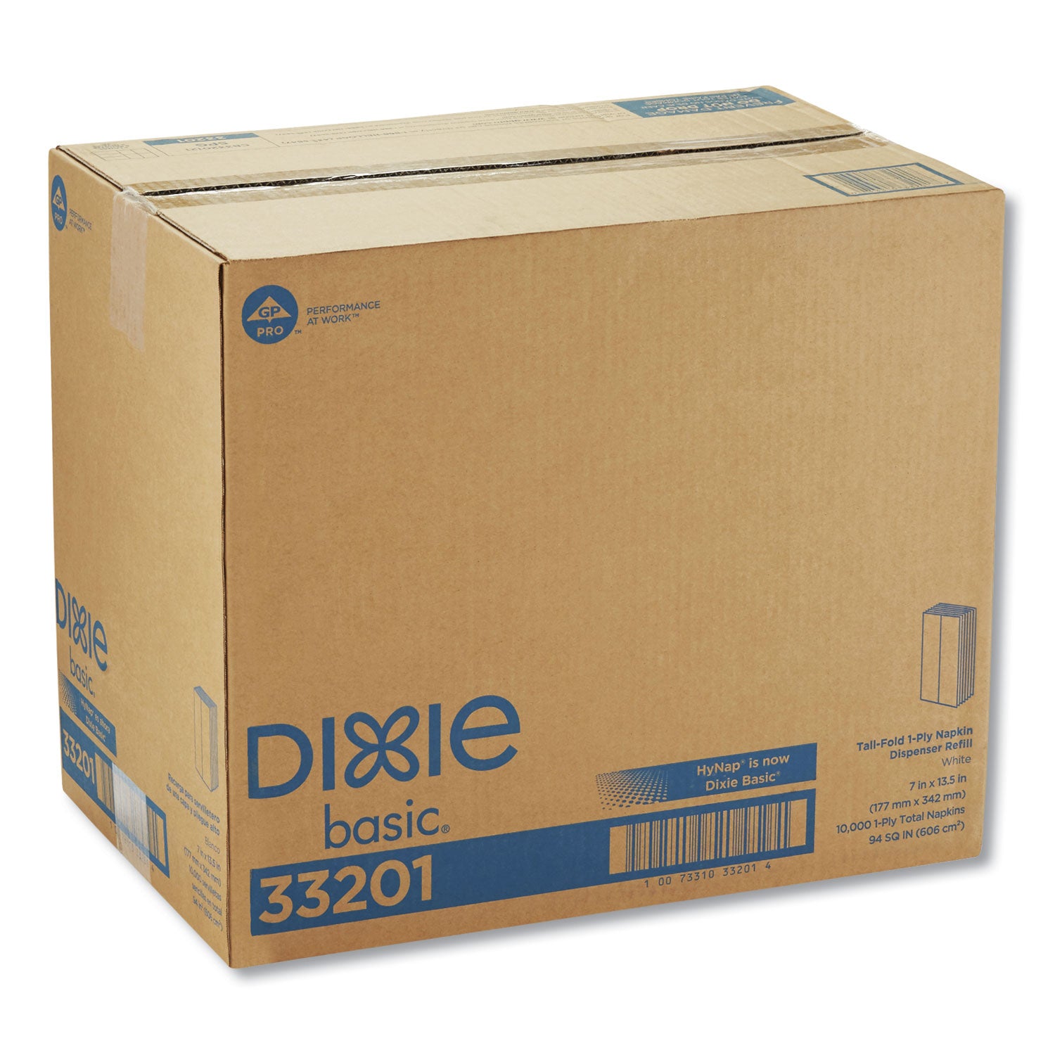 Tall Fold Dispenser Napkins, 1-Ply, 7 x 13 1/2, White, 10000/Carton -