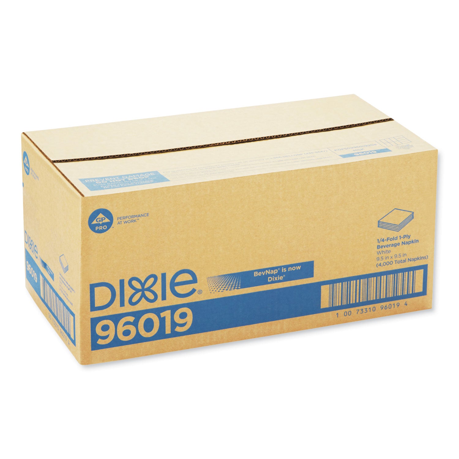 Beverage Napkins, Single-Ply, 9 1/2 x 9 1/2, White, 4000/Carton -