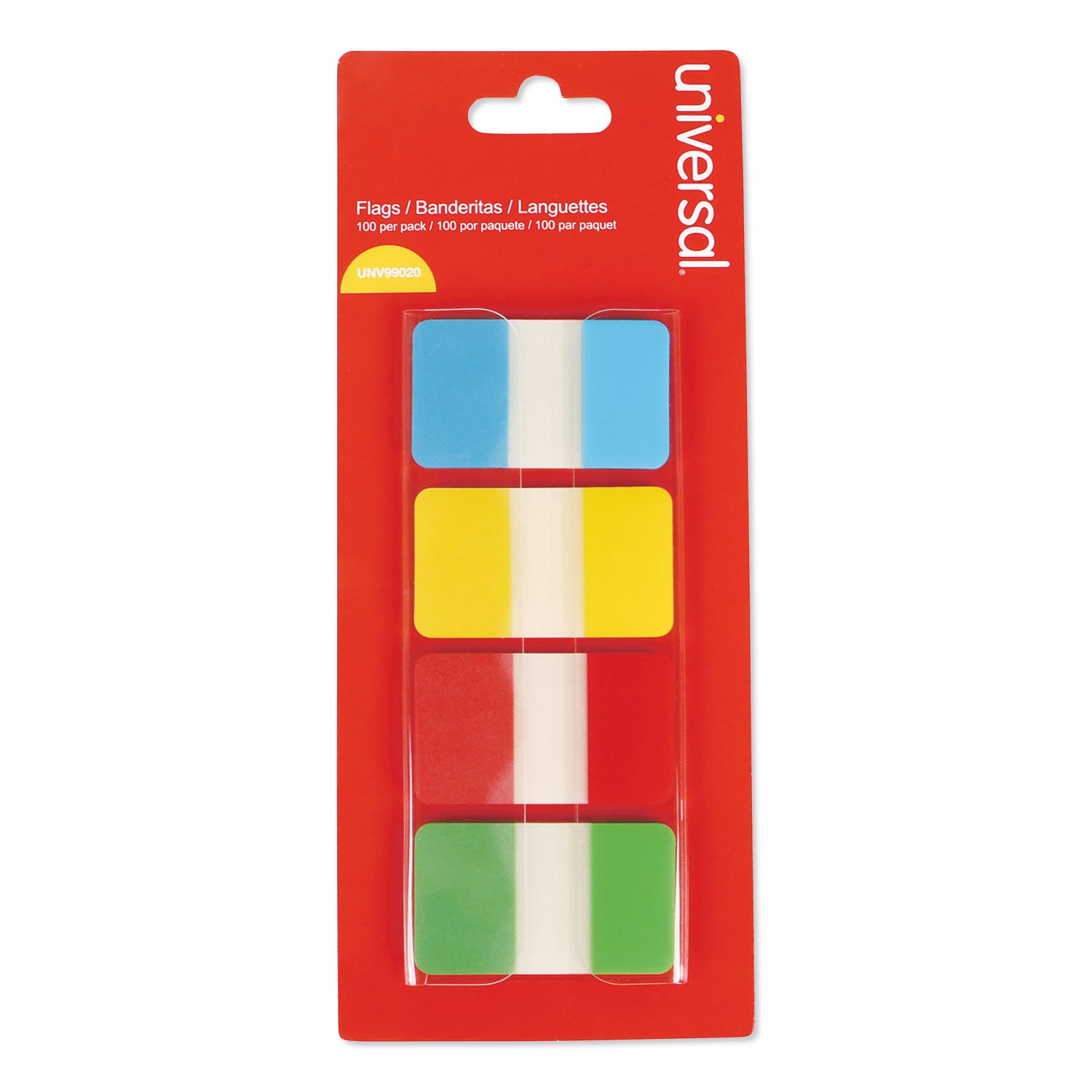 self-stick-index-tab-1-assorted-colors-100-pack_unv99020 - 1