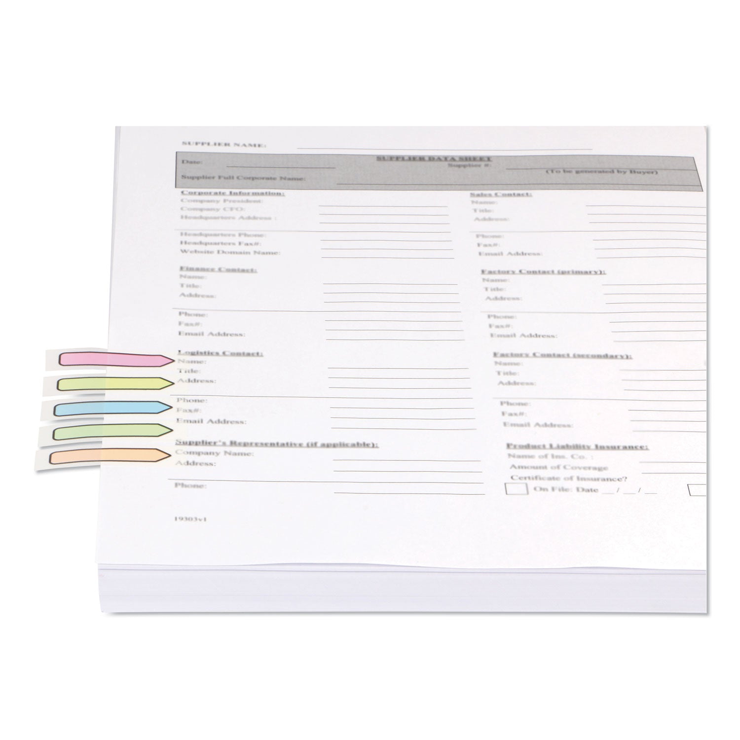 deluxe-pop-up-page-flags-05-x-175-five-assorted-colors-35-flags-dispenser-5-dispensers-pack_unv99015 - 2