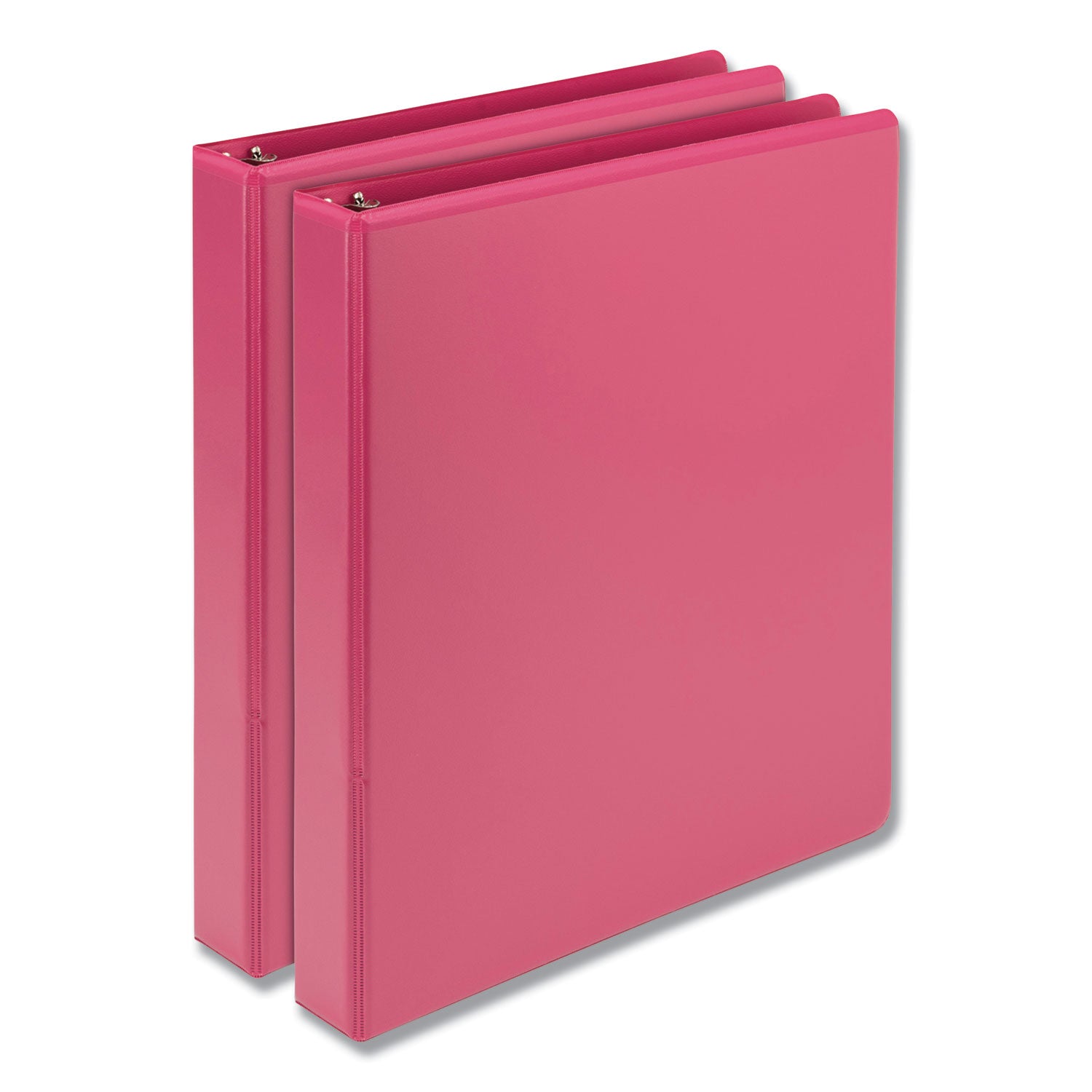 Earths Choice Plant-Based Durable Fashion View Binder, 3 Rings, 1" Capacity, 11 x 8.5, Berry, 2/Pack -