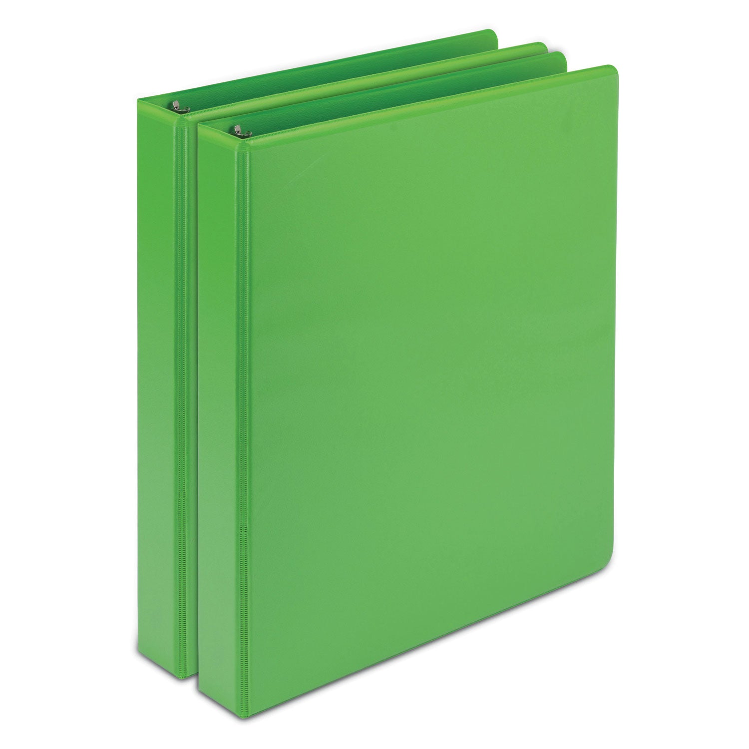 Earths Choice Plant-Based Durable Fashion View Binder, 3 Rings, 1" Capacity, 11 x 8.5, Lime, 2/Pack -