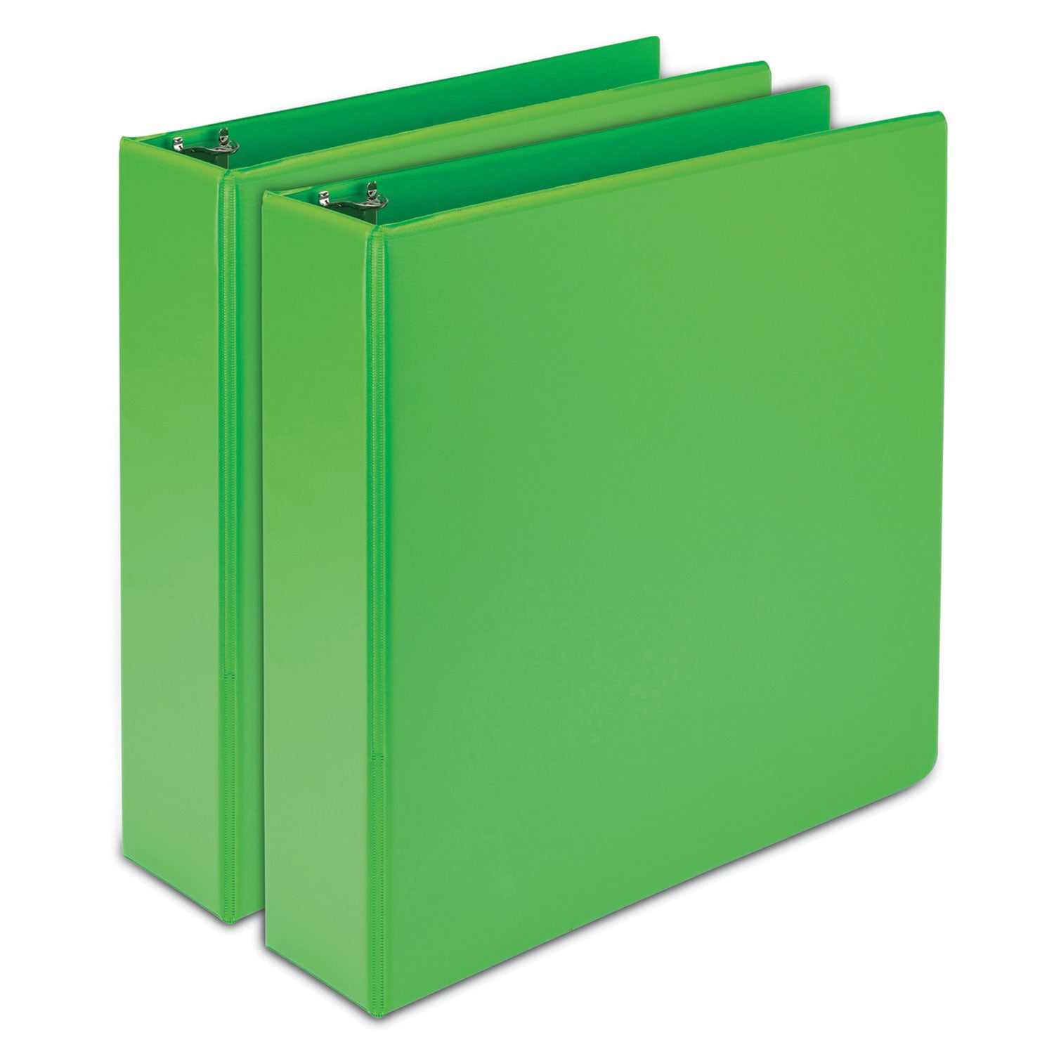 Earths Choice Plant-Based Durable Fashion View Binder, 3 Rings, 2" Capacity, 11 x 8.5, Lime, 2/Pack -