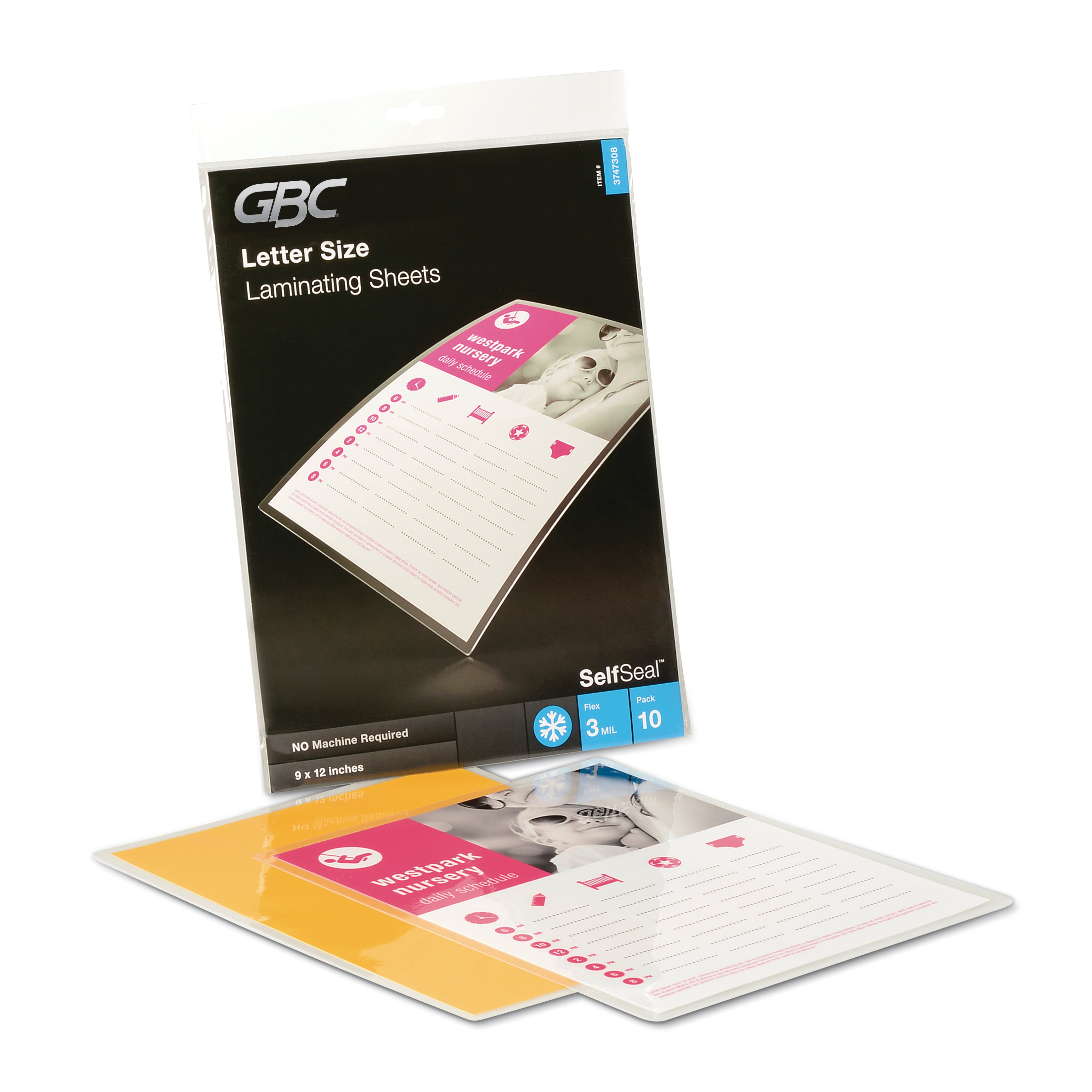 selfseal-self-adhesive-laminating-pouches-and-single-sided-sheets-3-mil-9-x-12-gloss-clear-10-pack_gbc3747308 - 1