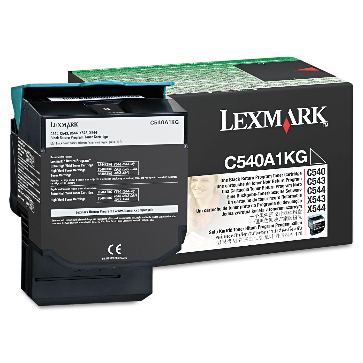 C540A1KG Return Program Toner, 1,000 Page-Yield, Black -