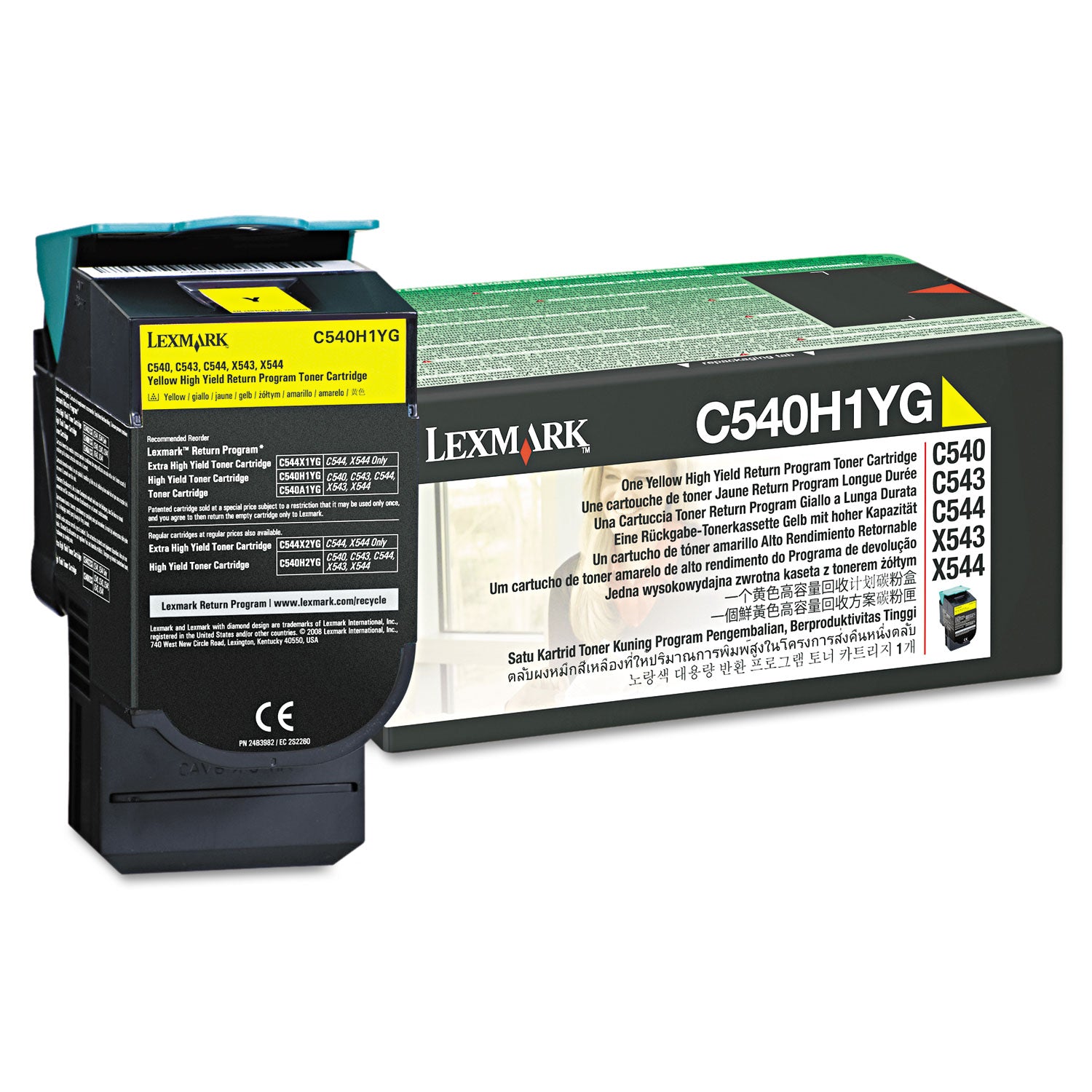 C540H1YG Return Program High-Yield Toner, 2,000 Page-Yield, Yellow -